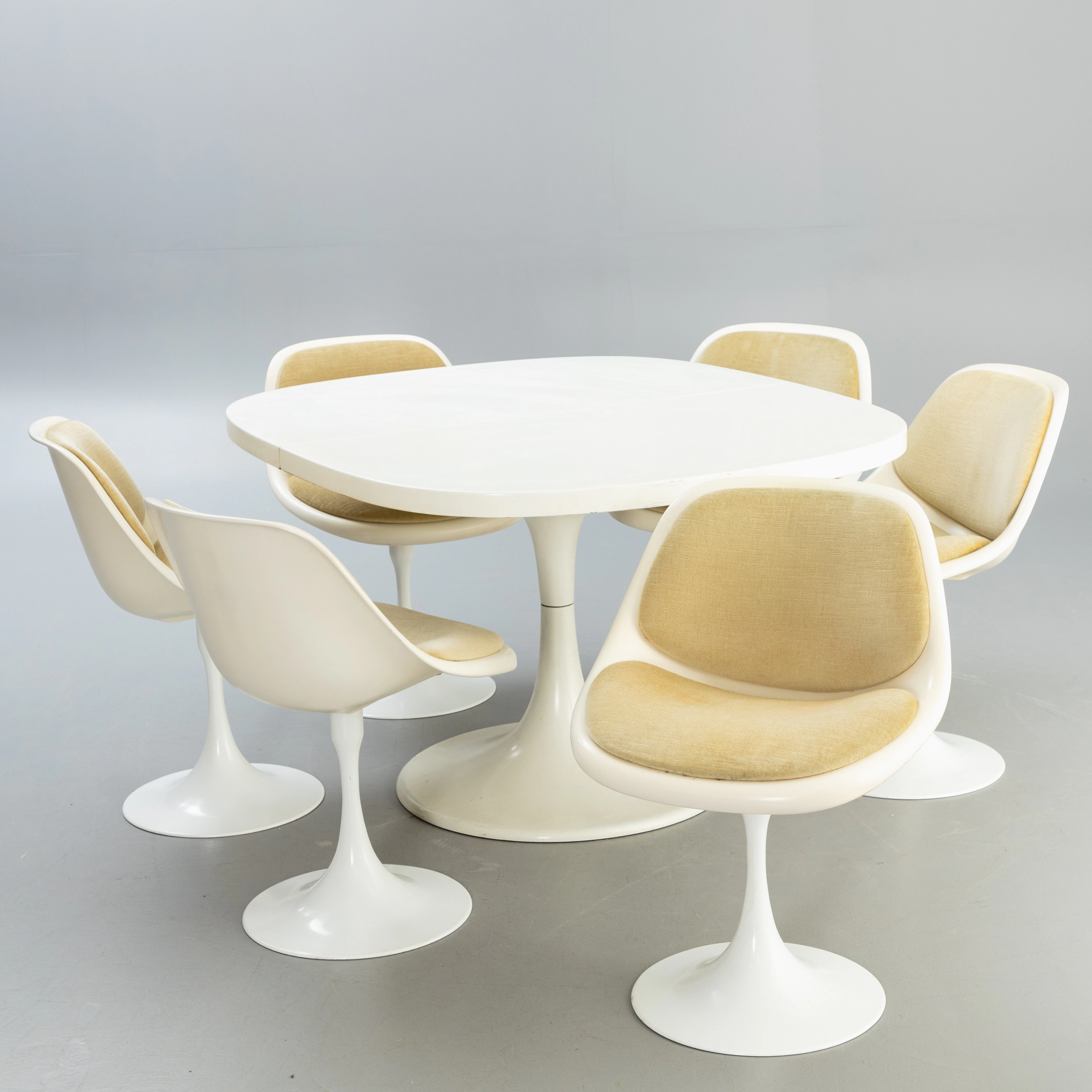 Lübke, Space Age Essgruppe: 6 Stühle + Esstisch Modell Set Line, Deutschland
