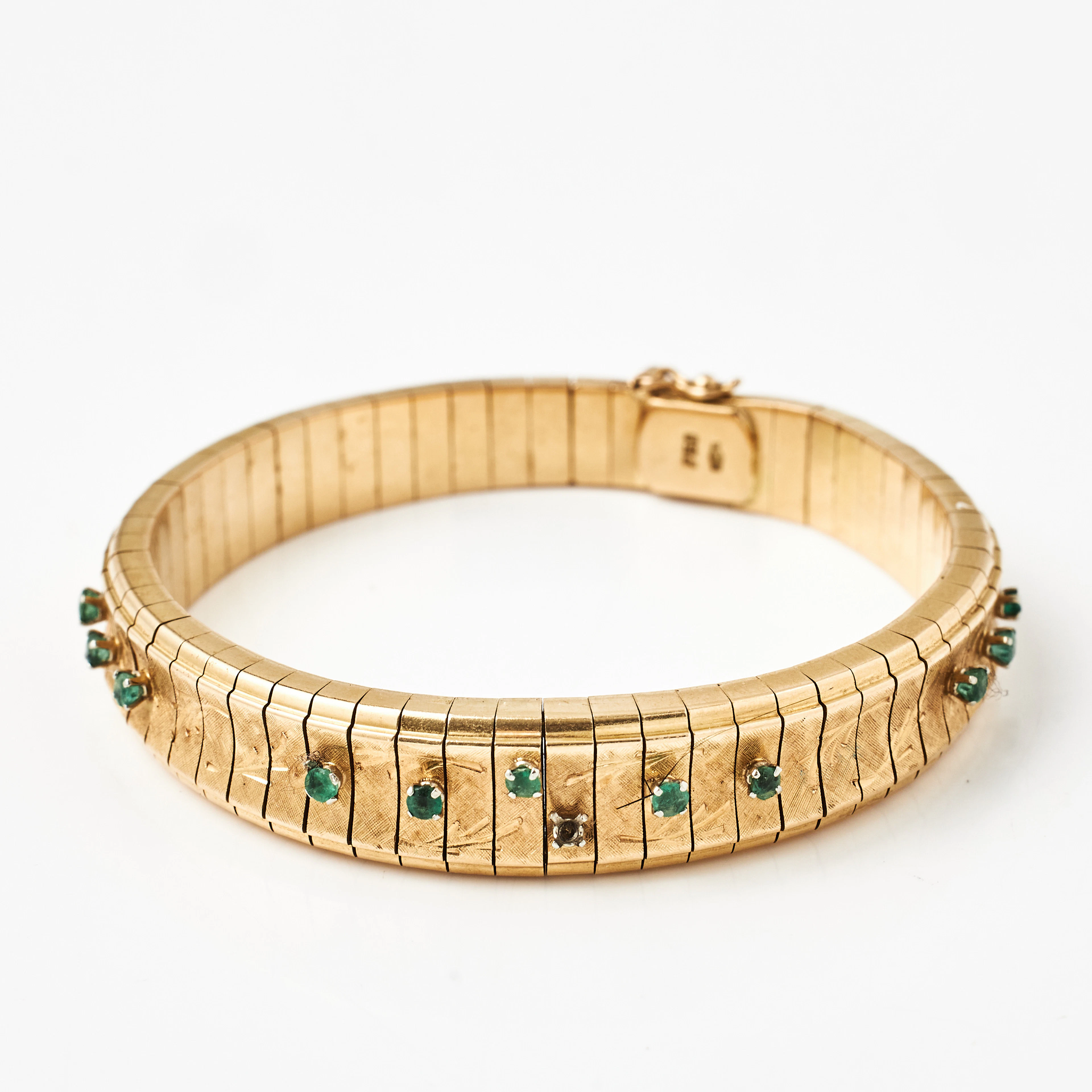 ARMBAND, 18K guld med smaragder.