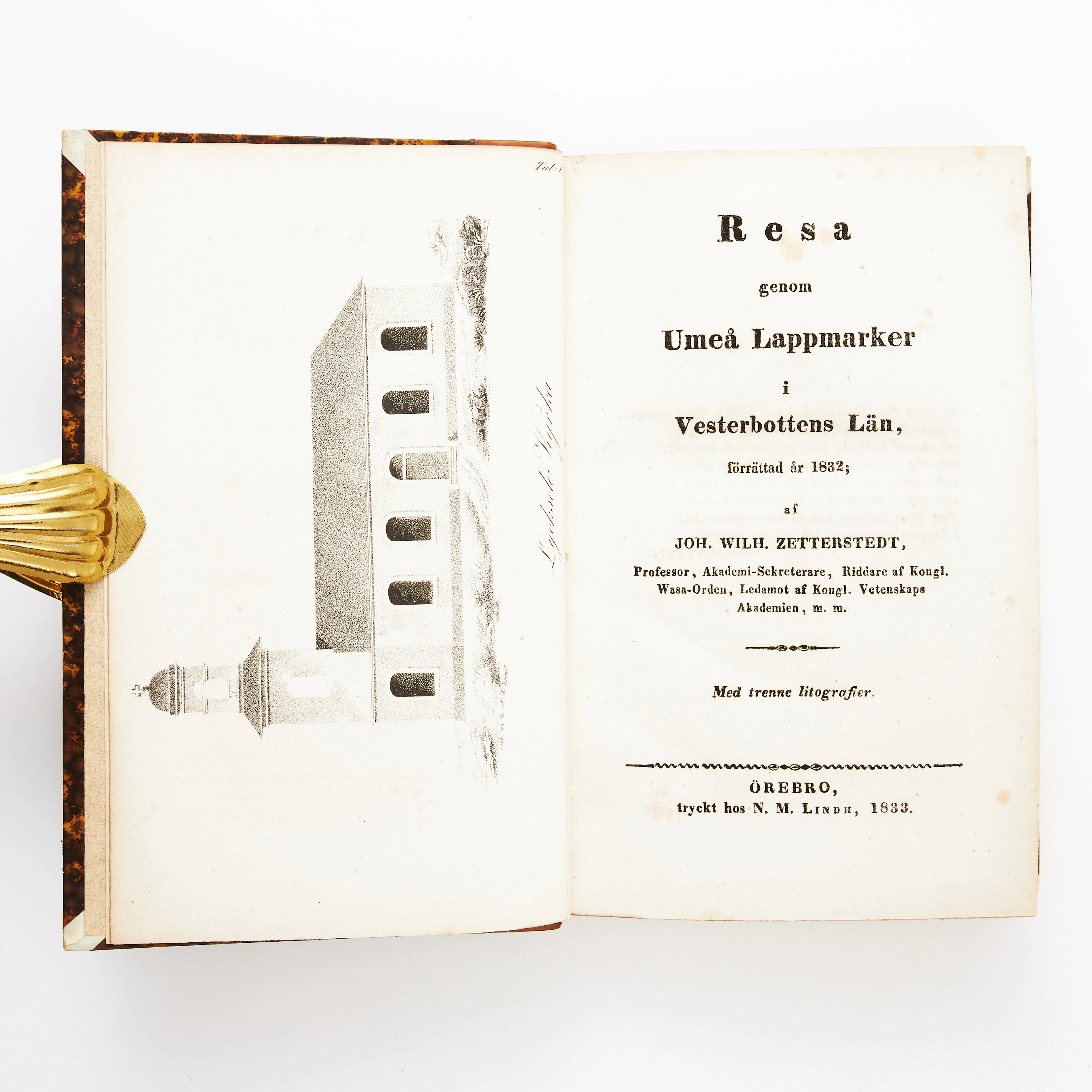 ZETTERSTEDT, J. W. RESA GENOM UMEÅ LAPPMARKER, 1833.