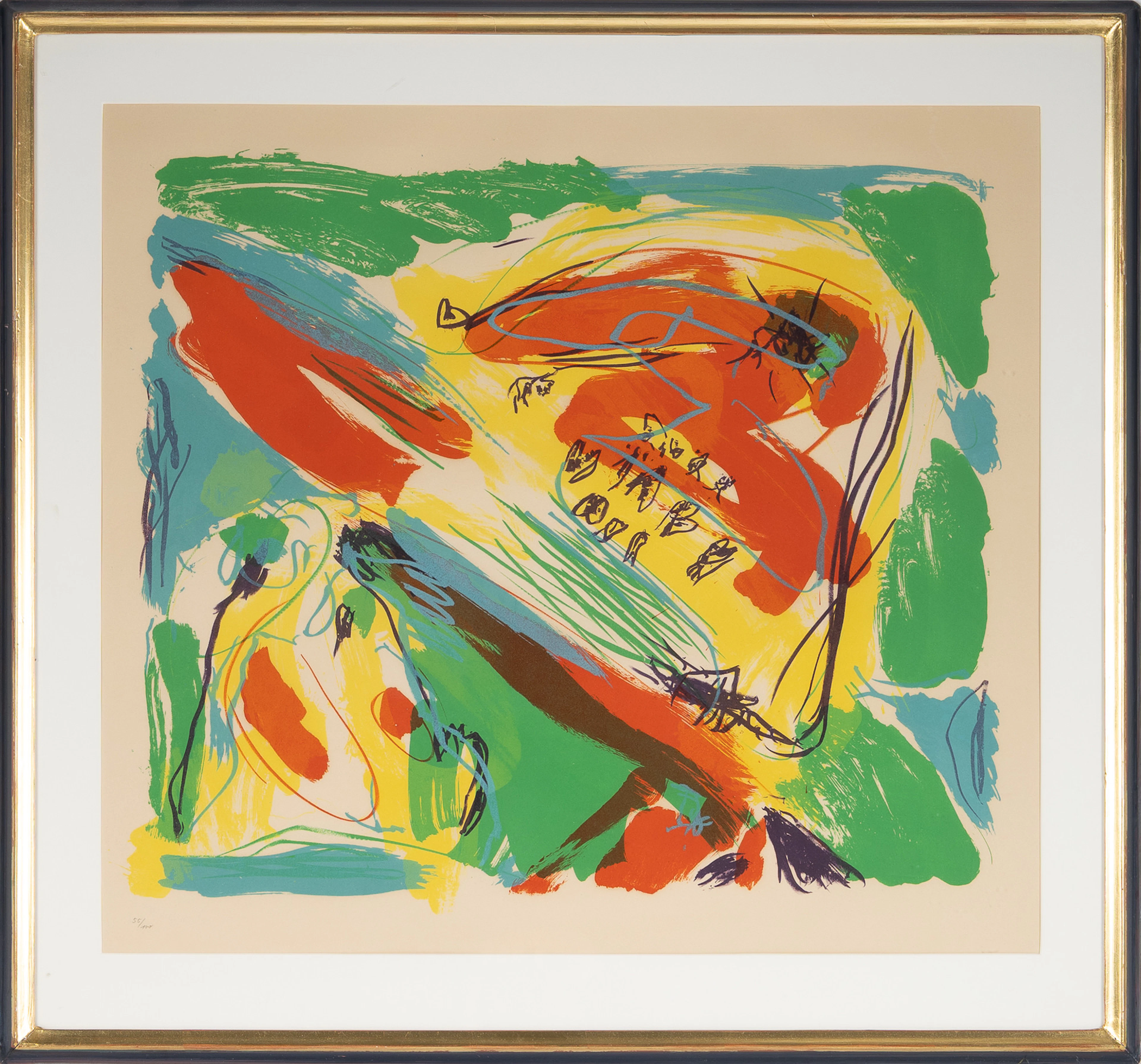 ASGER JORN. Litografi, signerad med blindstämpel, numrerad 55/100.