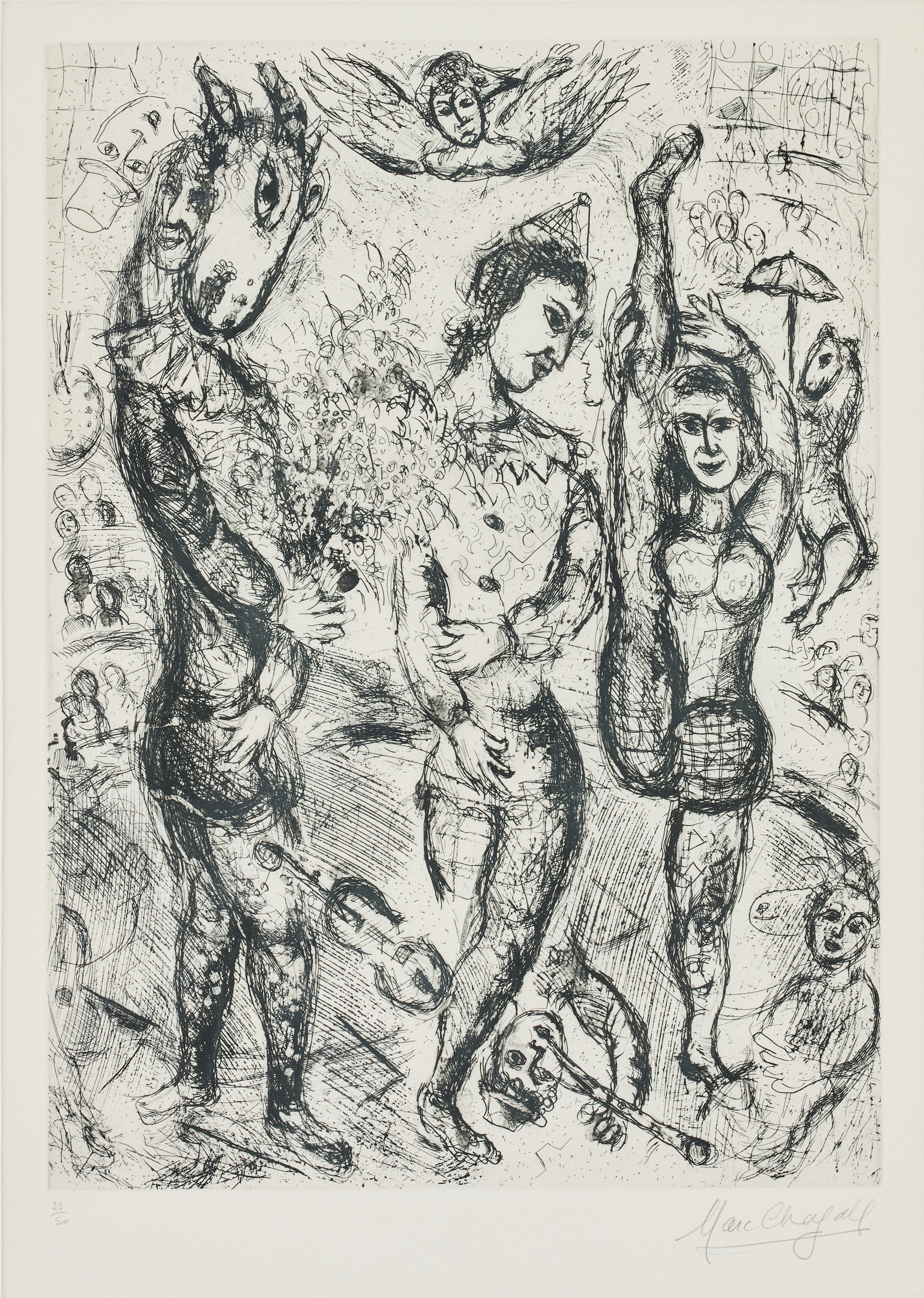 MARC CHAGALL. "Le Pierrot".