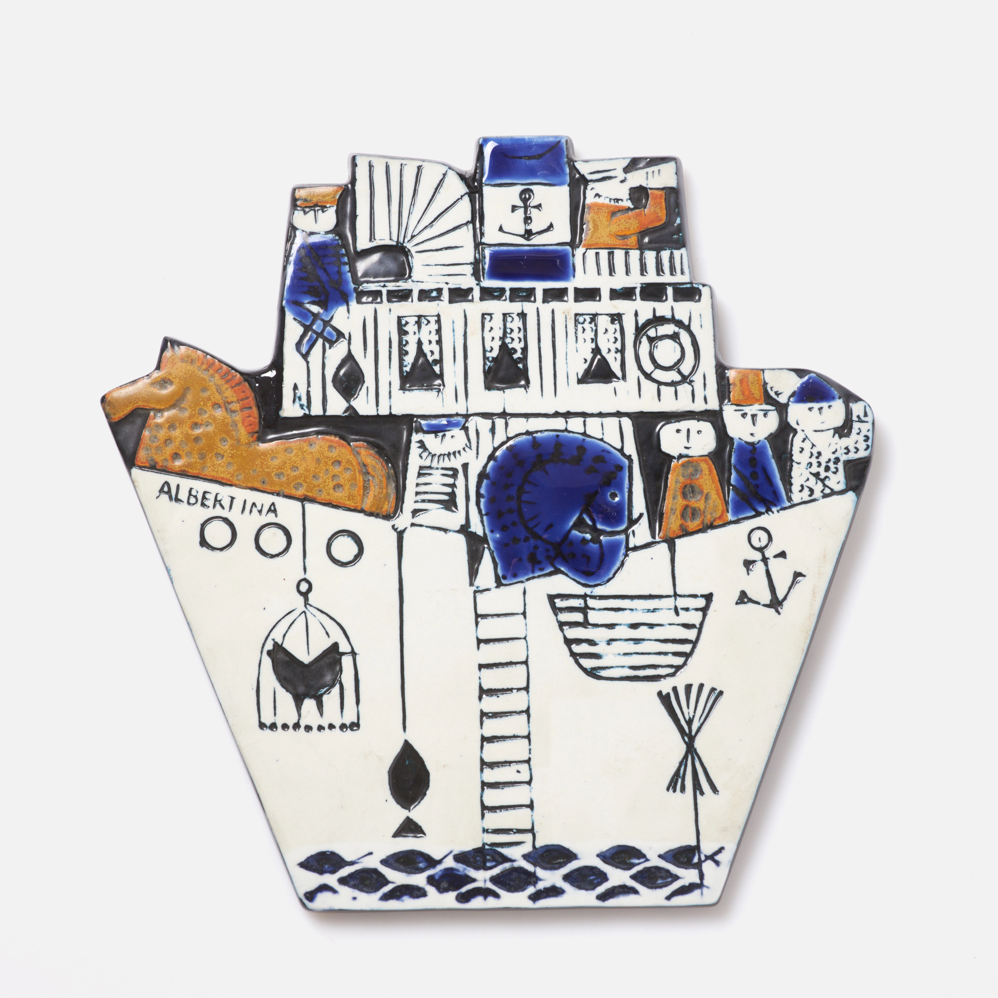LISA LARSON. Albertina, 1959-1960, Gustavsberg, inpressad dekor, delvist