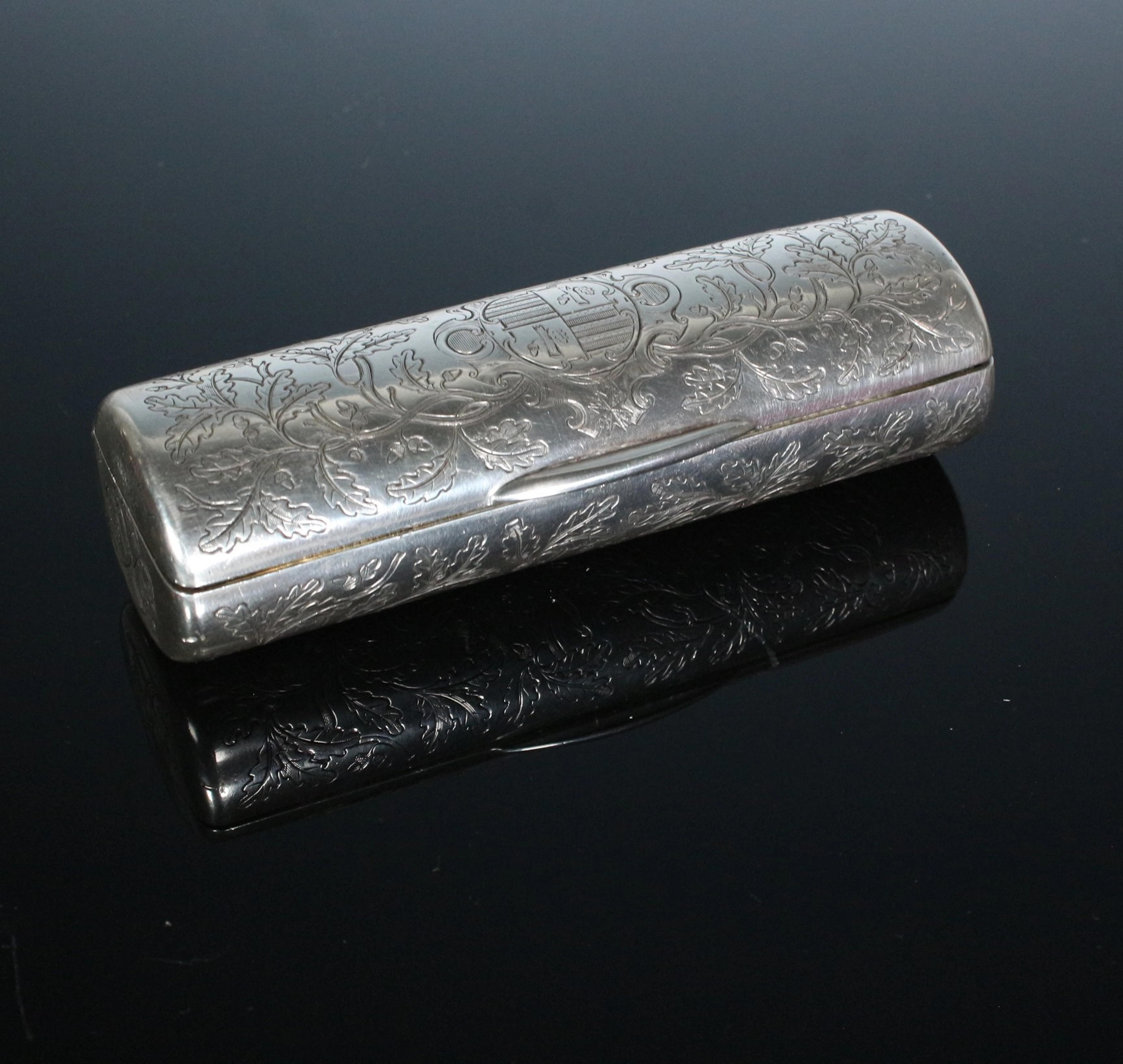 Preußische Zigarettendose, 14Lt / 875er, um 1870.