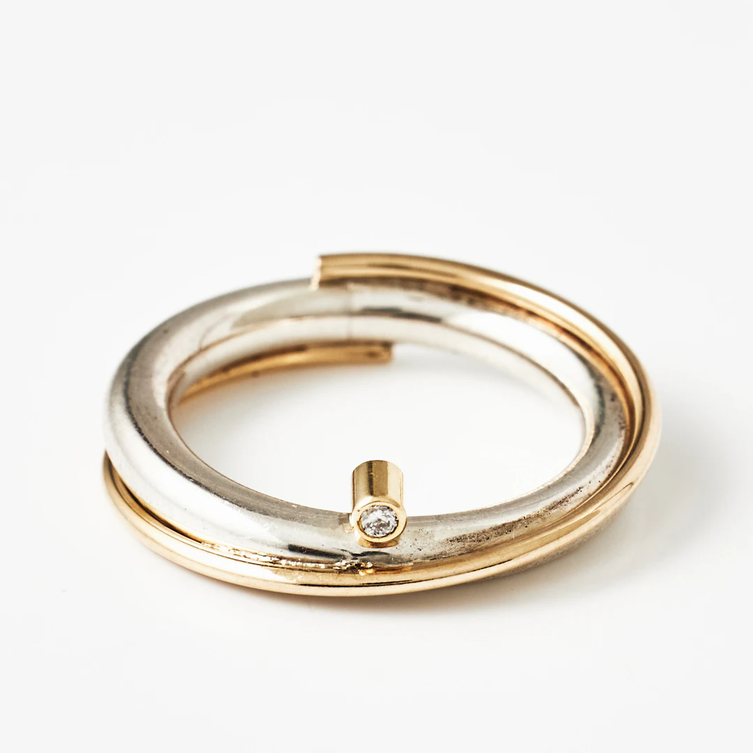 HEIRING JEWELLERY, ring, sterlingsilver, briljant i 18 k guldmontering.