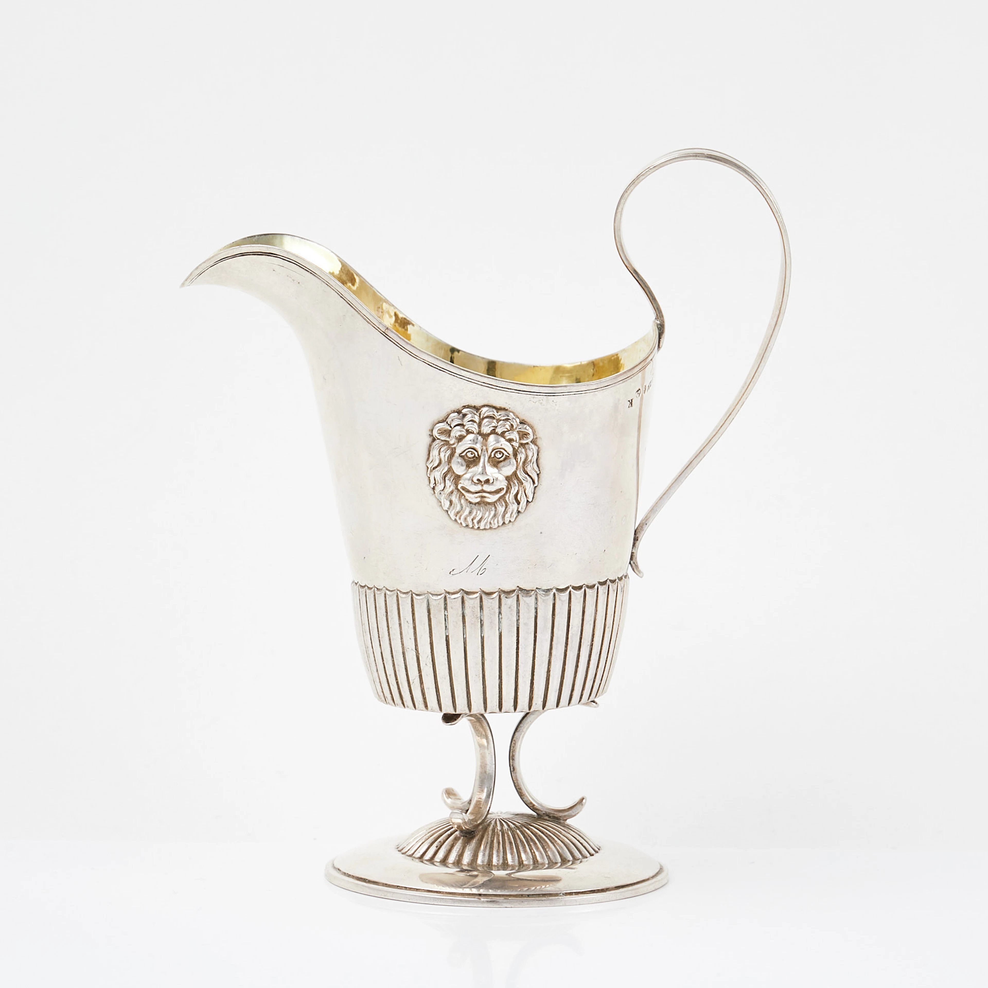 JOHAN PETTER GRÖNWALL verksam 1807-1843, Gräddkanna, med lejonmaskaron