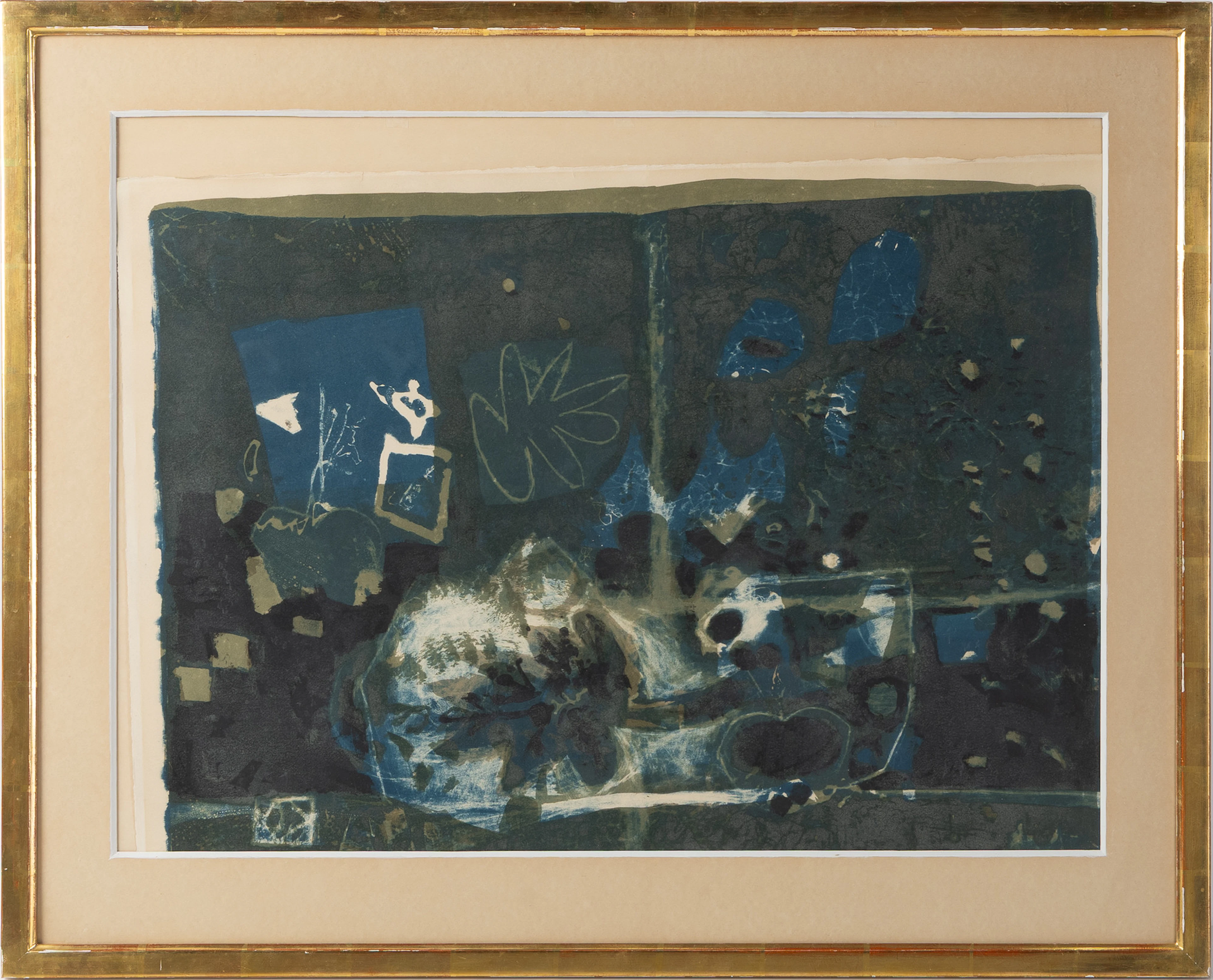 ANTONI CLAVÉ. "Fruits bleus", färglitografi.