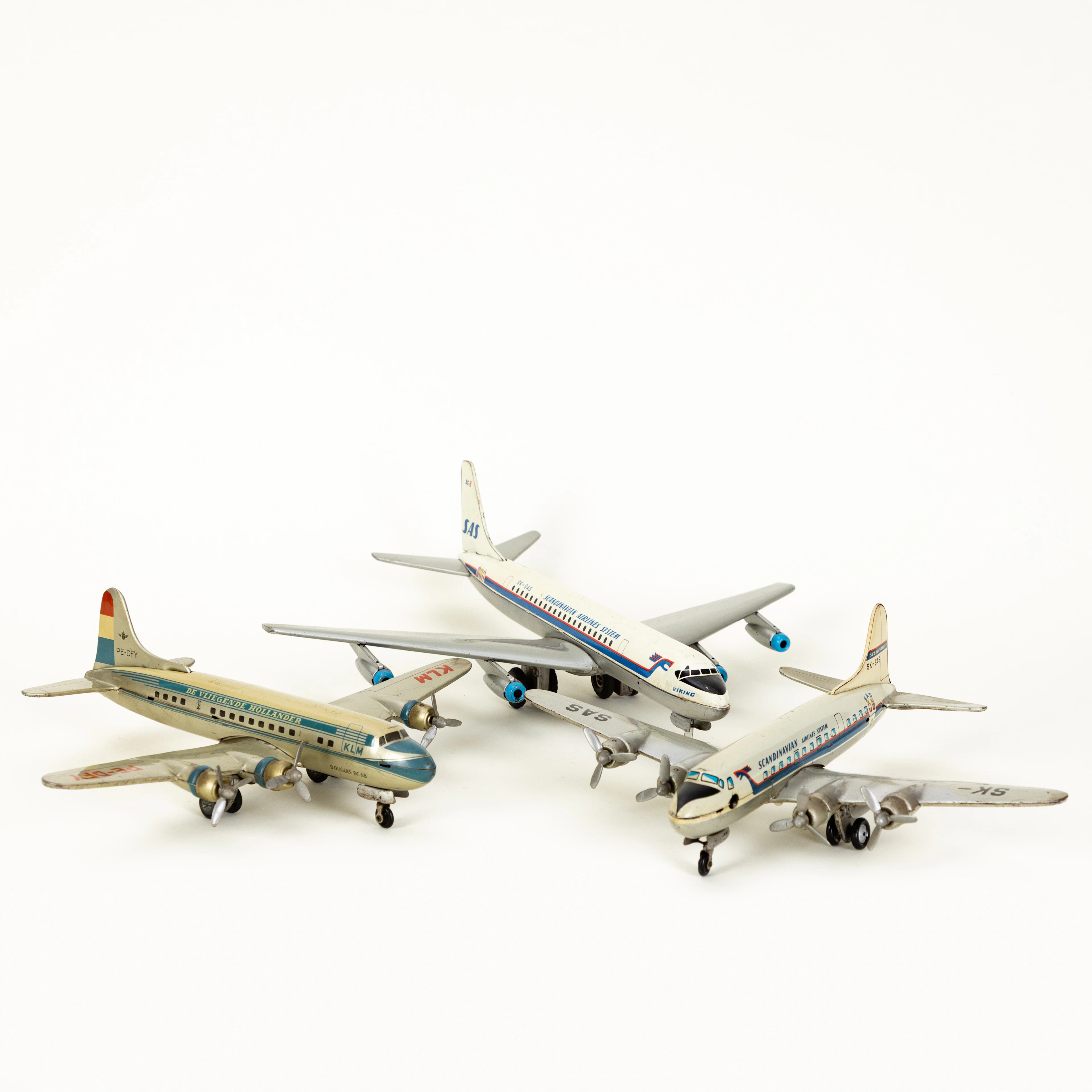 ARNOLD, drei kleine Blechspielzeuge / Flugzeuge, Deutschland, 1950-1960er