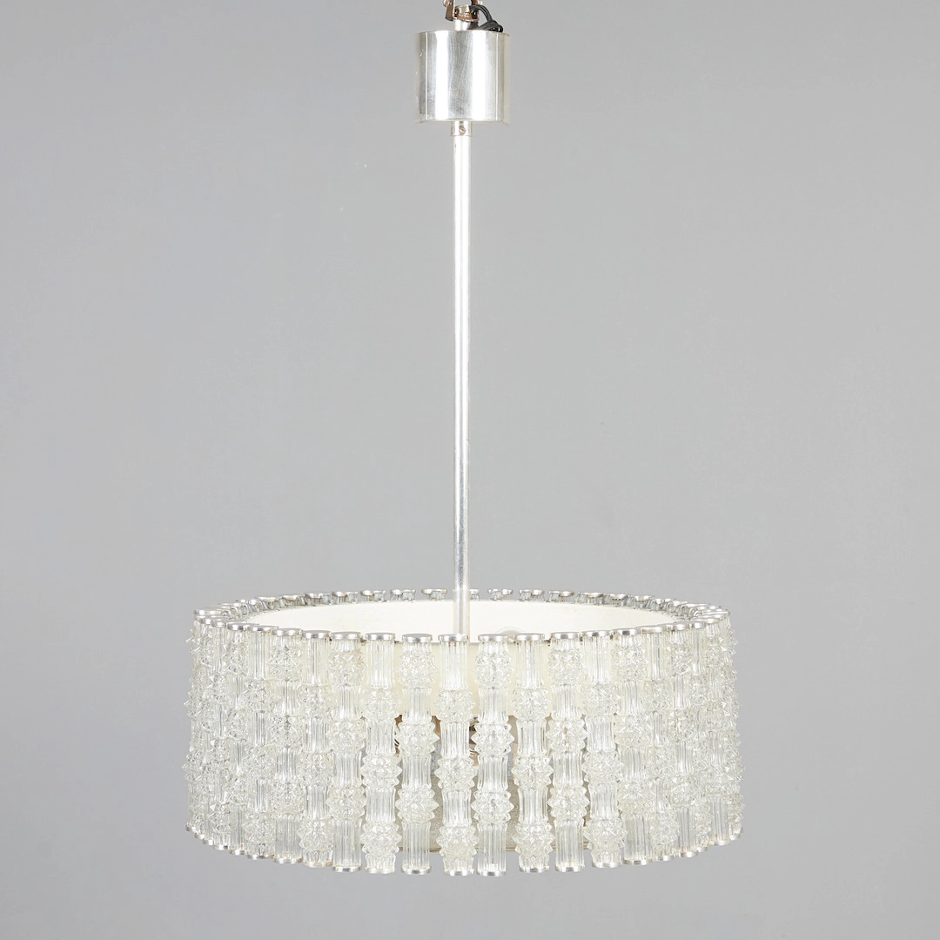 J.T. KALMAR. Kalmar, Kronleuchter / Deckenlampe, Kristallglas, Chrom