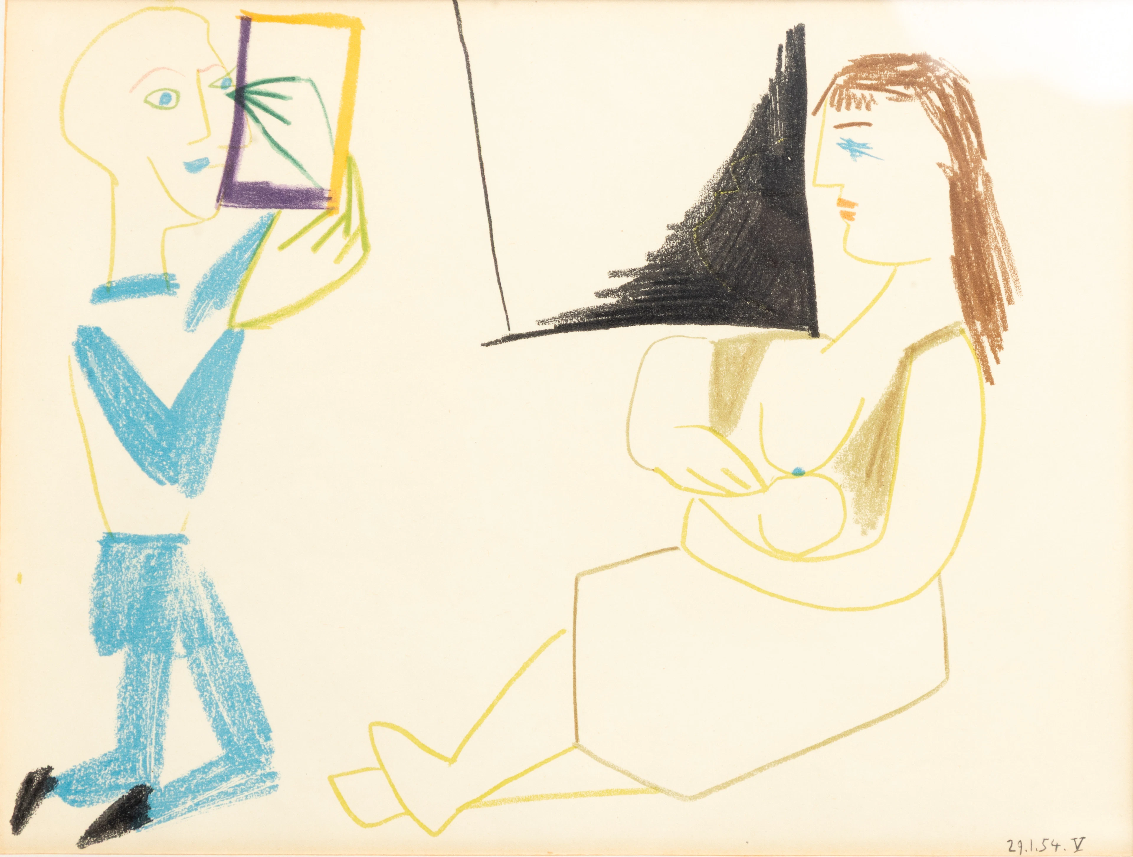 PABLO PICASSO (1881-1973), NACH. La Comédie Humaine 29.1.54 V.