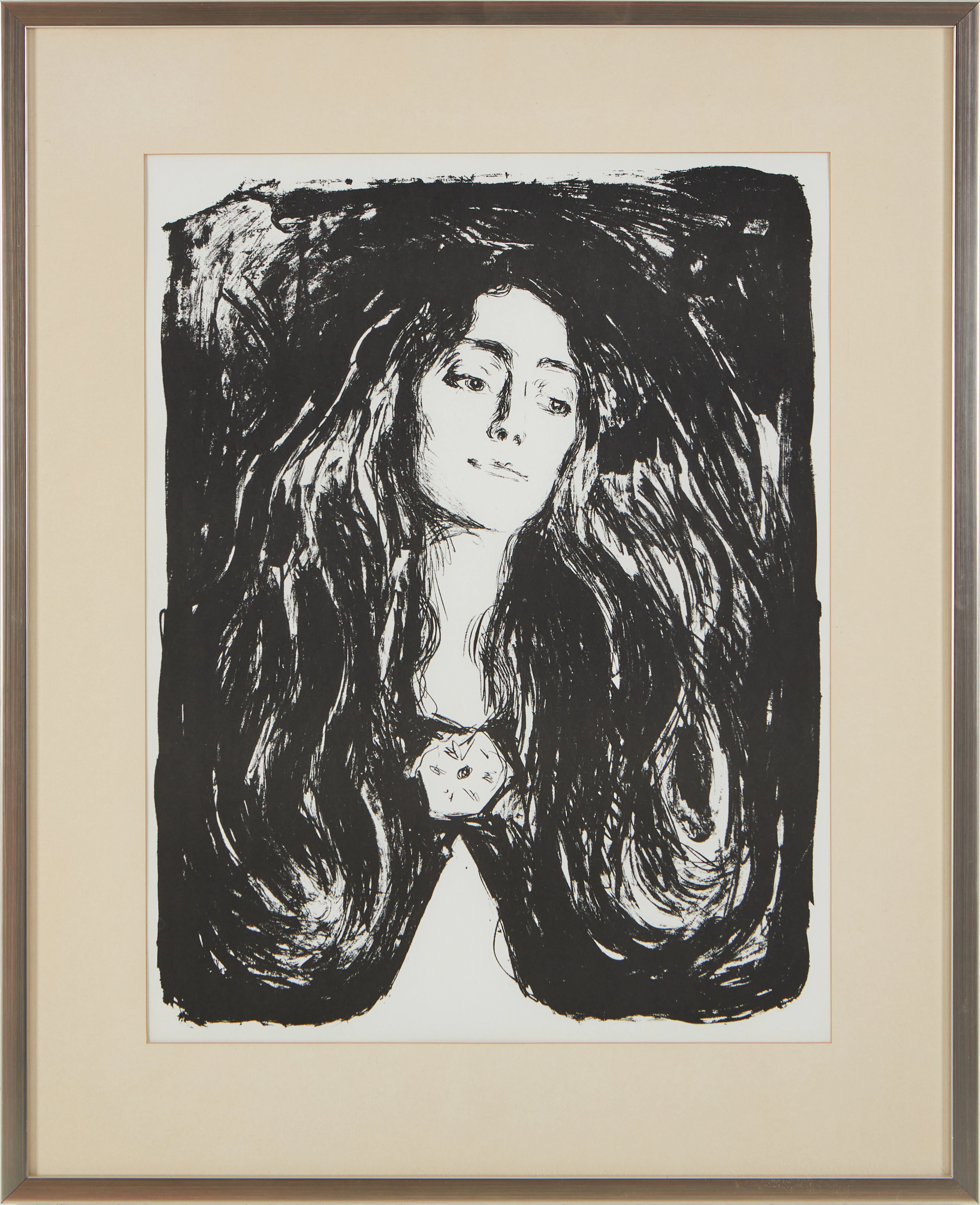 MUNCH EDVARD. Efter, "Madonnan med broschen", litografi.