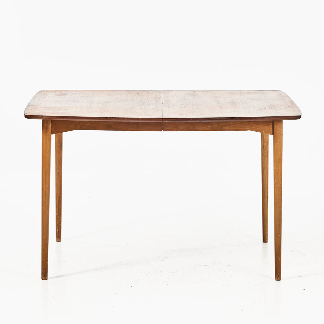 MATBORD, 1960-tal, bordsskiva fanérad i teak, ben i bok.
