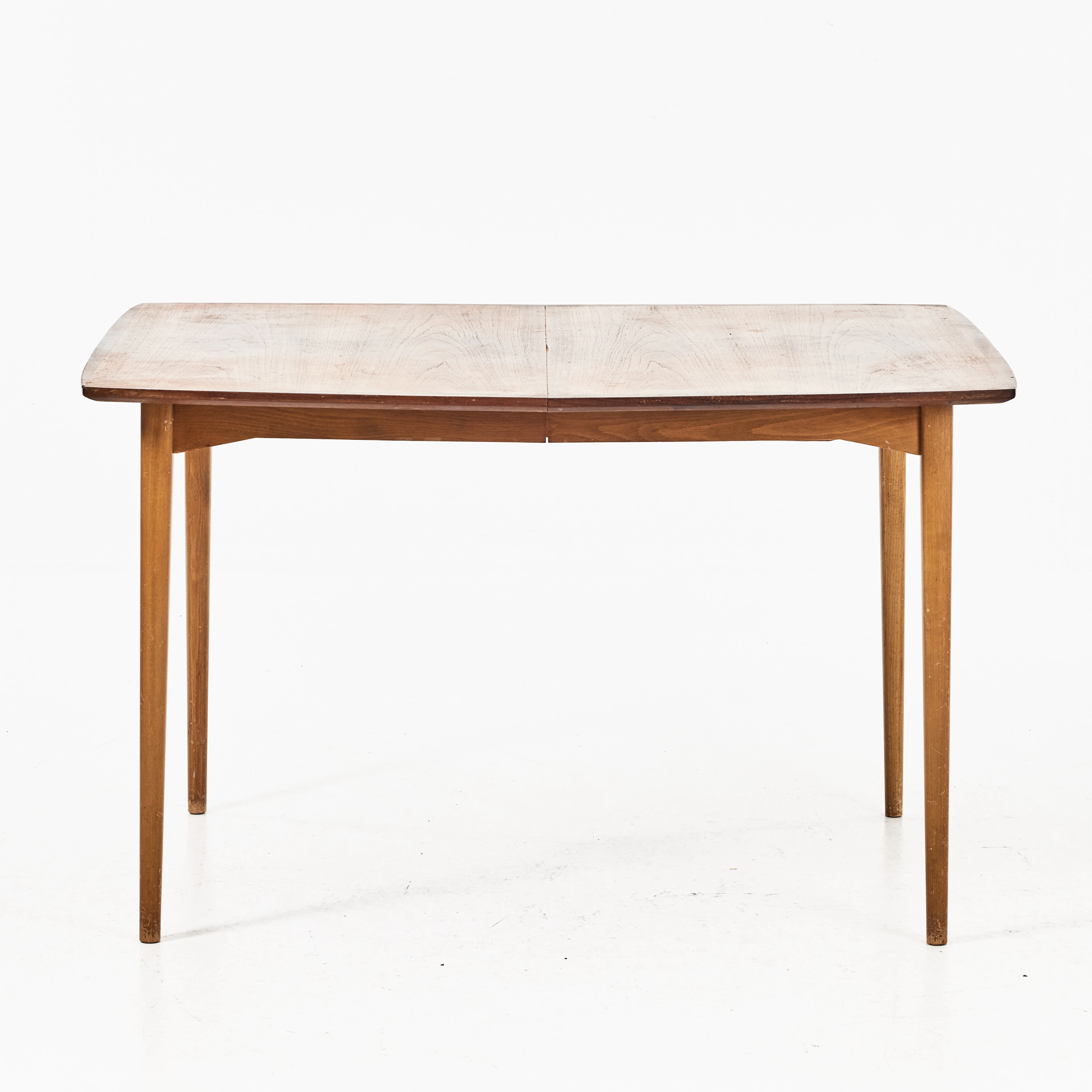 MATBORD, 1960-tal, bordsskiva fanérad i teak, ben i bok.
