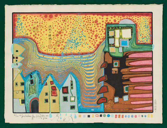 FRIEDENSREICH HUNDERTWASSER. "Flooded Sleep".