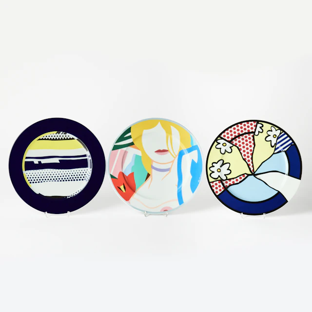 Roy Lichtenstein (2) and Tom Wesselmann Rosenthal porcelain plates.