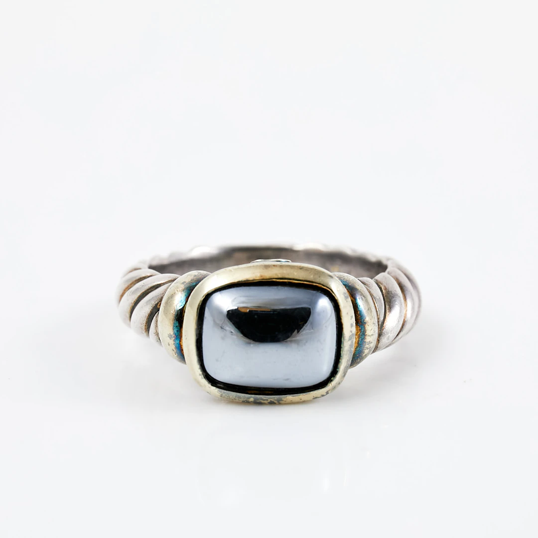DAVID YURMAN "Noblesse Ring, ring, sterlingsilver/14 k guld, cabochonslipad