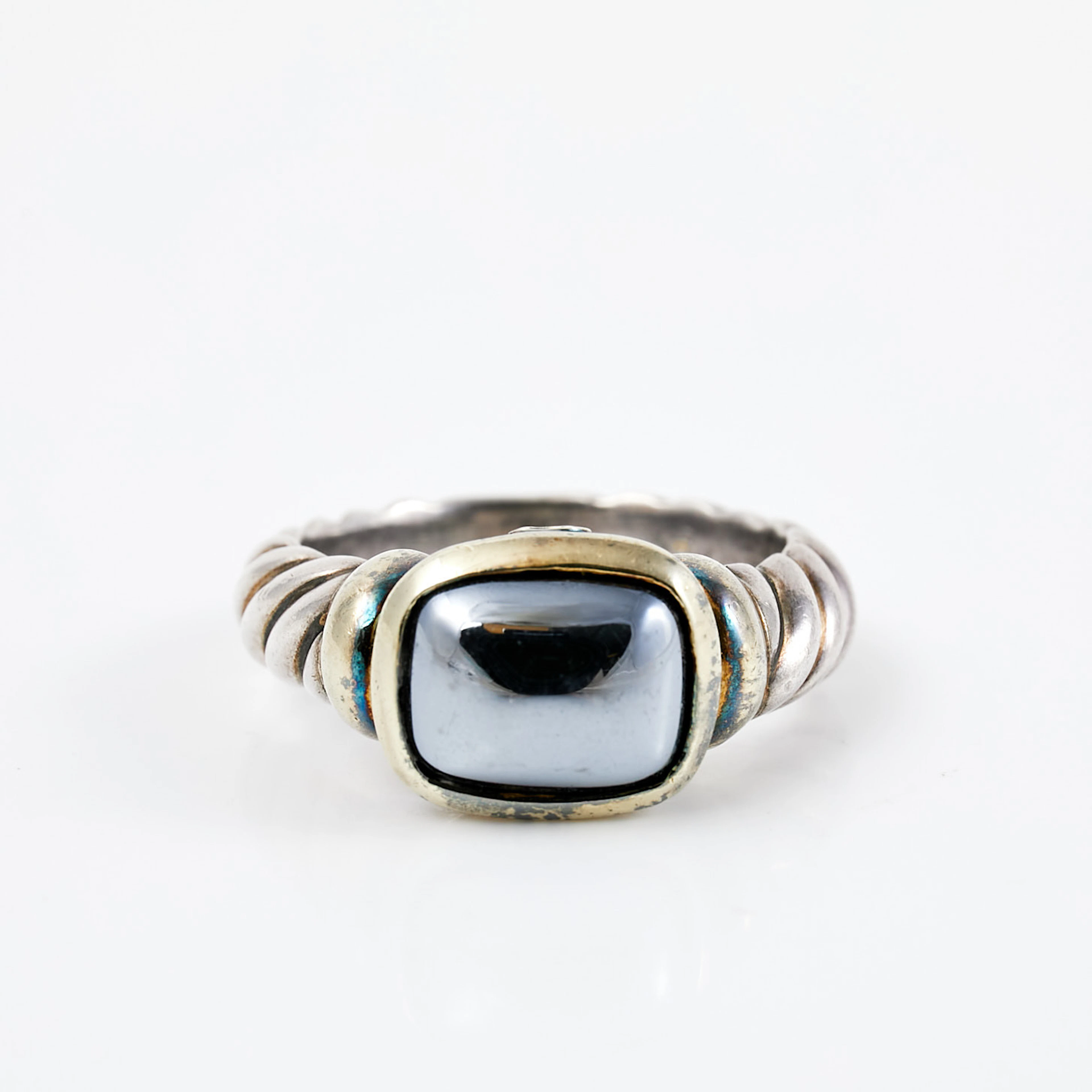 DAVID YURMAN "Noblesse Ring, ring, sterlingsilver/14 k guld, cabochonslipad