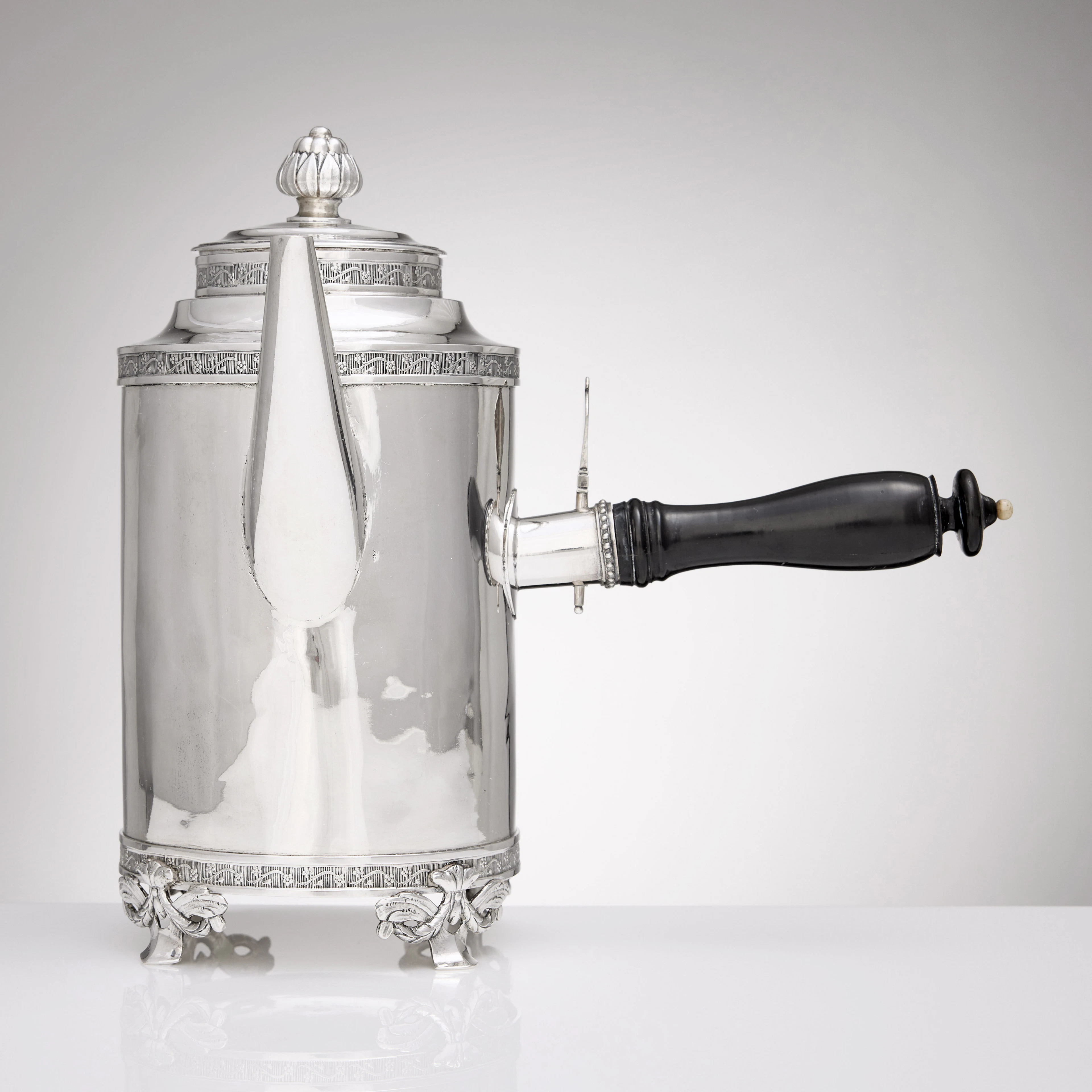 ERIK ALBRECHT KÖRSNER. Kaffekanna, s.k. cylinderkanna, silver, Falun