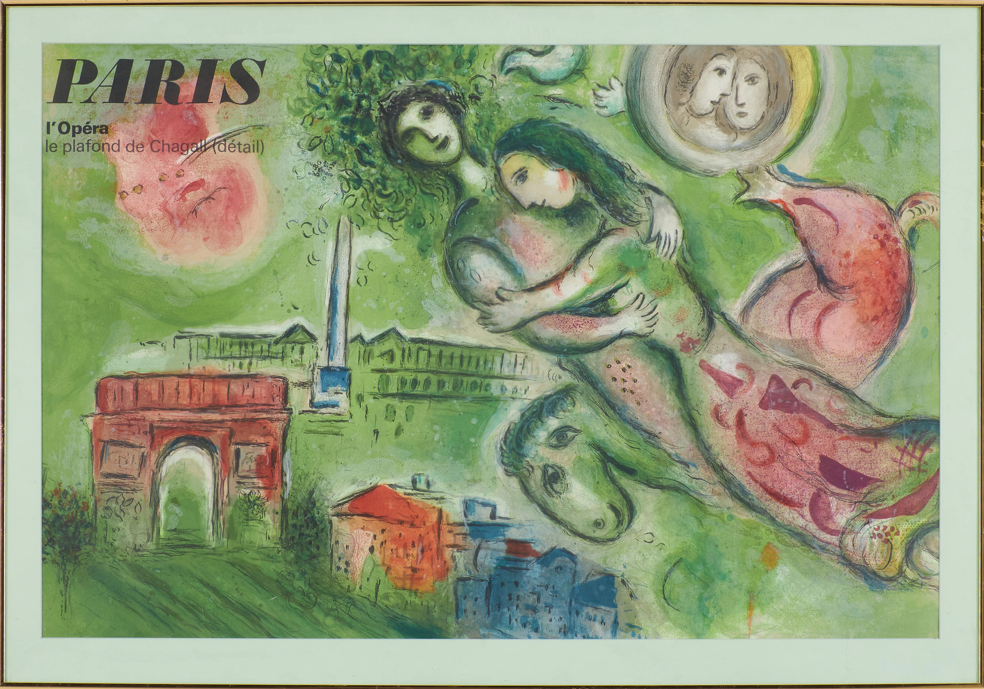MARC CHAGALL. EFTER. "Paris L´Opera, Le plafond de Chagall, affisch.