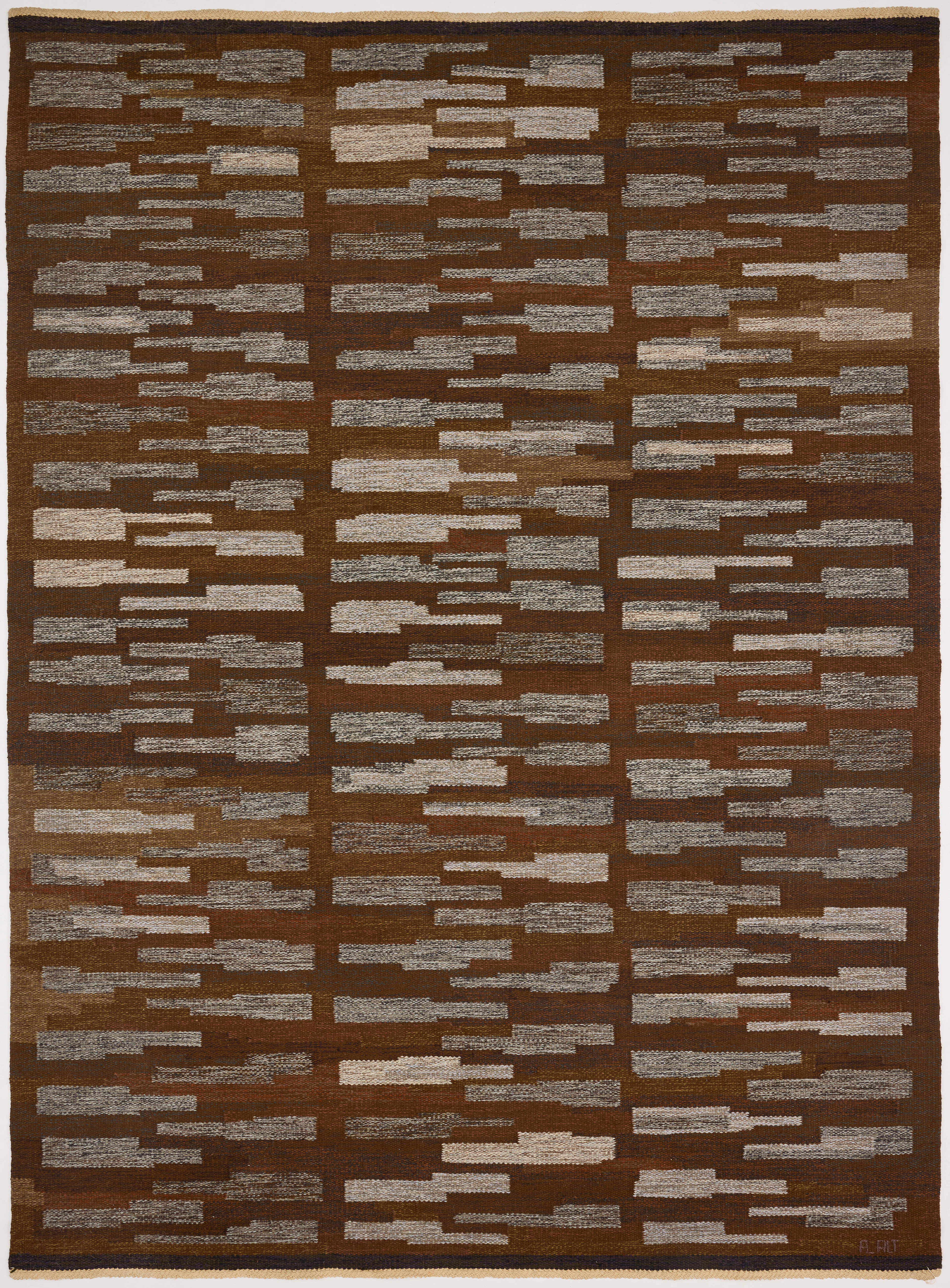 ALICE LUND. Matta, Alice Lund Textilier, rölakan, komponerad på 1950-talet