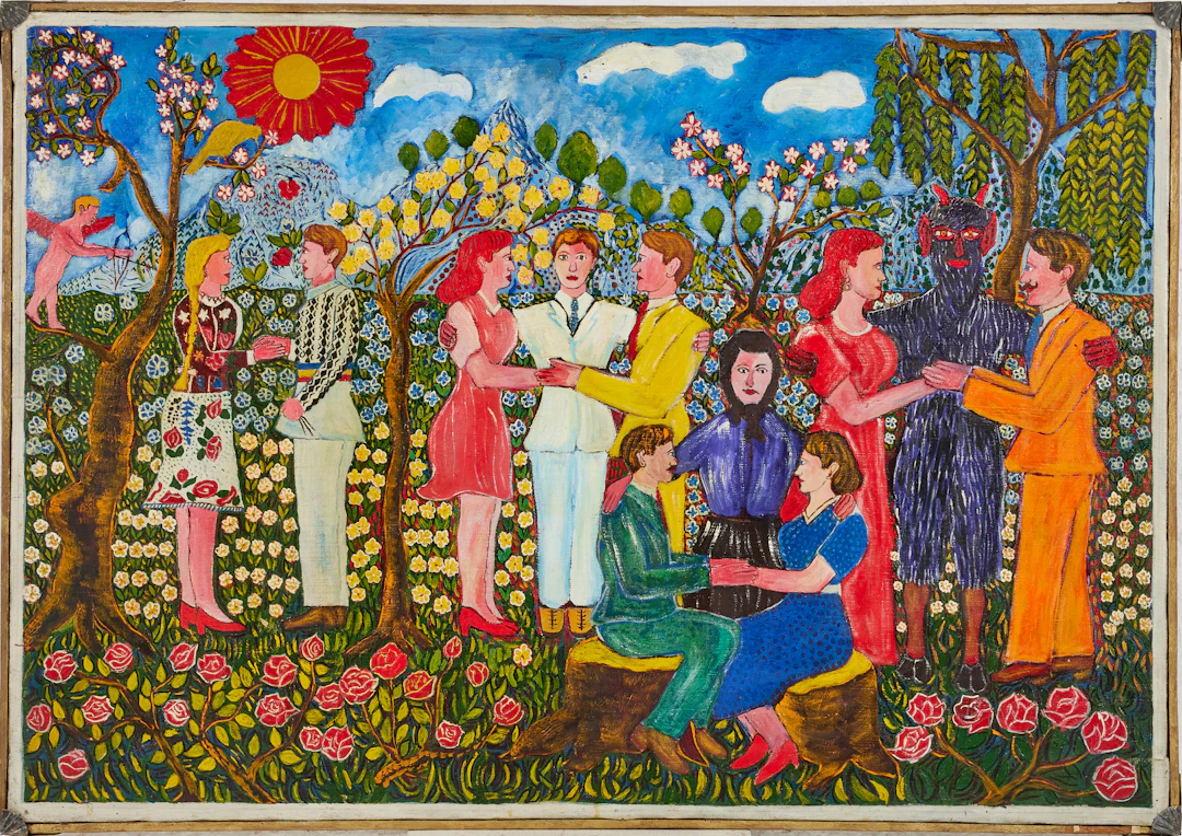 OIDENTIFIERAD KONSTNÄR (1900-TAL). Figurscen, olja på duk.
