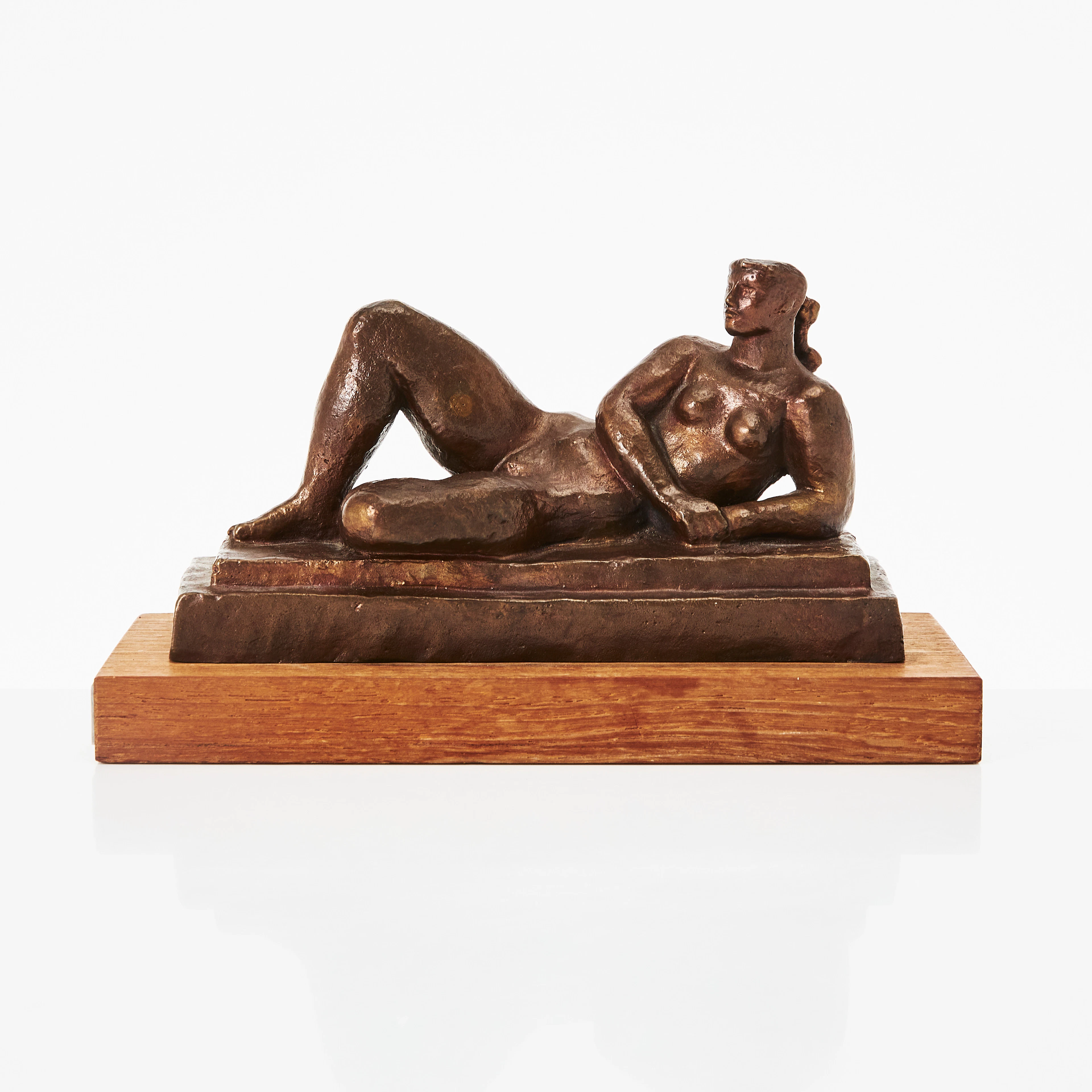 ERIC GRATE. Liggande kvinna, skulptur, Herman Bergman, patinerad brons