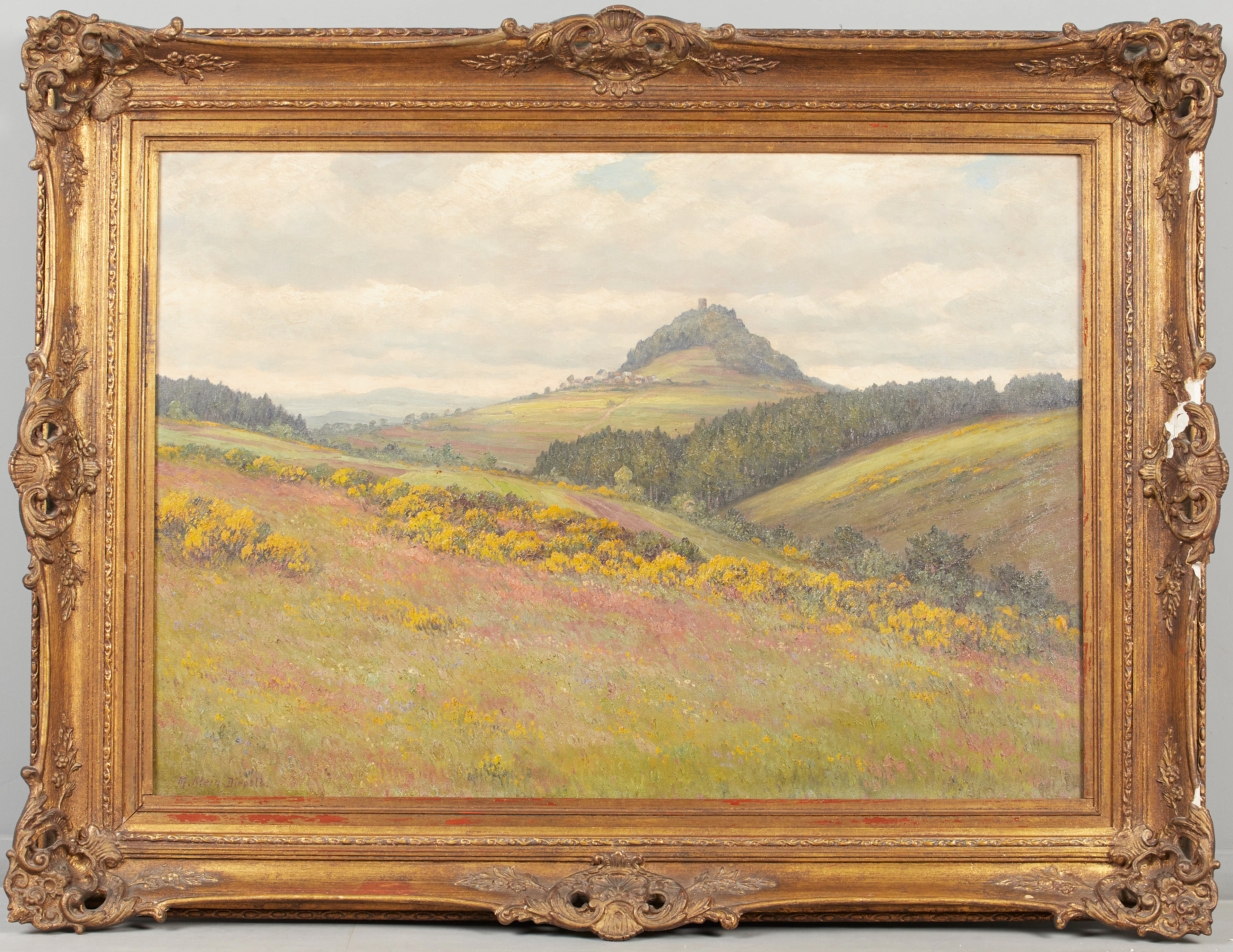 MAXIMILIAN KLEIN VON DIEPOLD (1873-1949). Hügellandschaft, Ölgemälde.