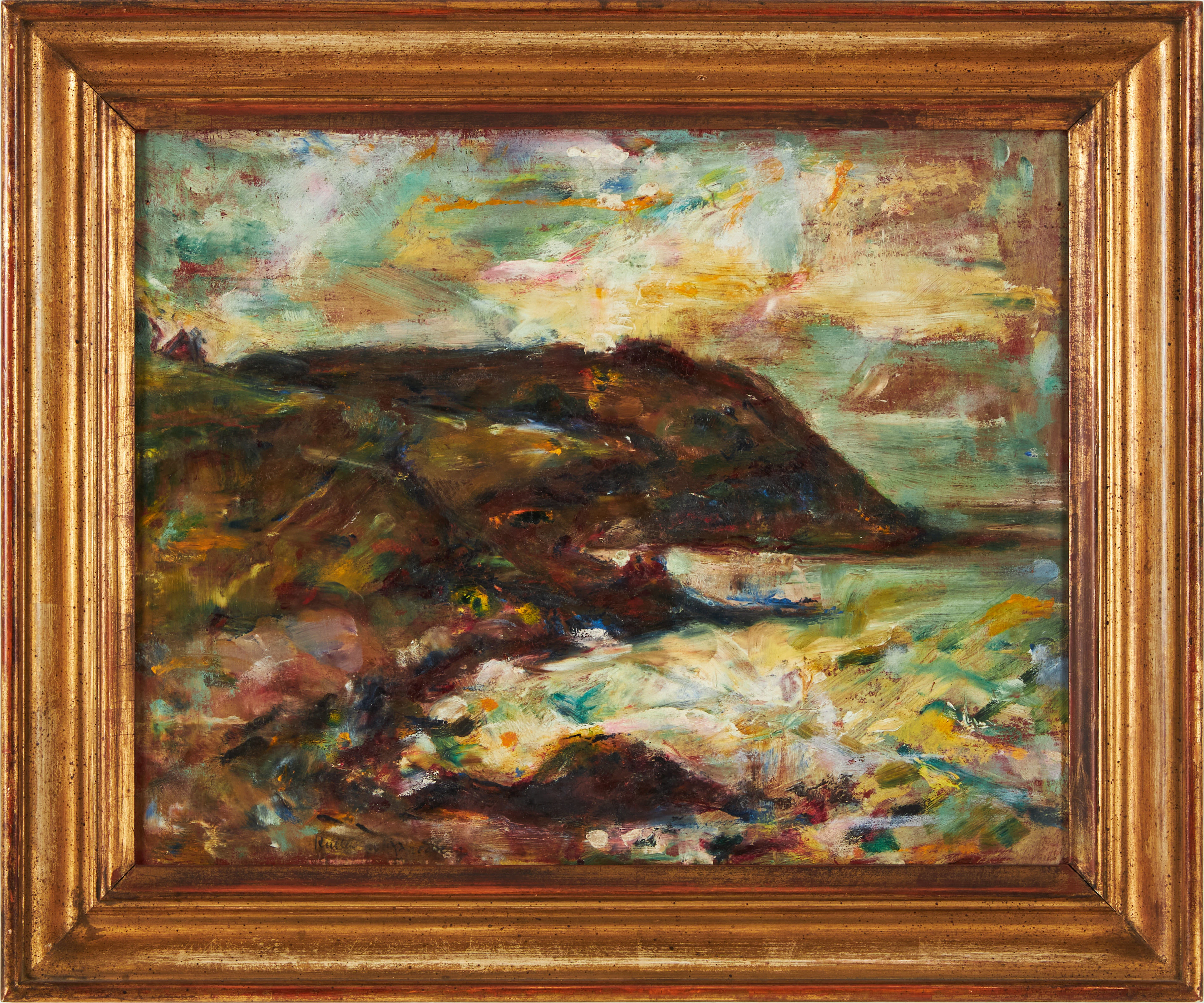 MINA CARLSON-BREDBERG. Motiv av Kullen, Kullaberg, olja på pannå