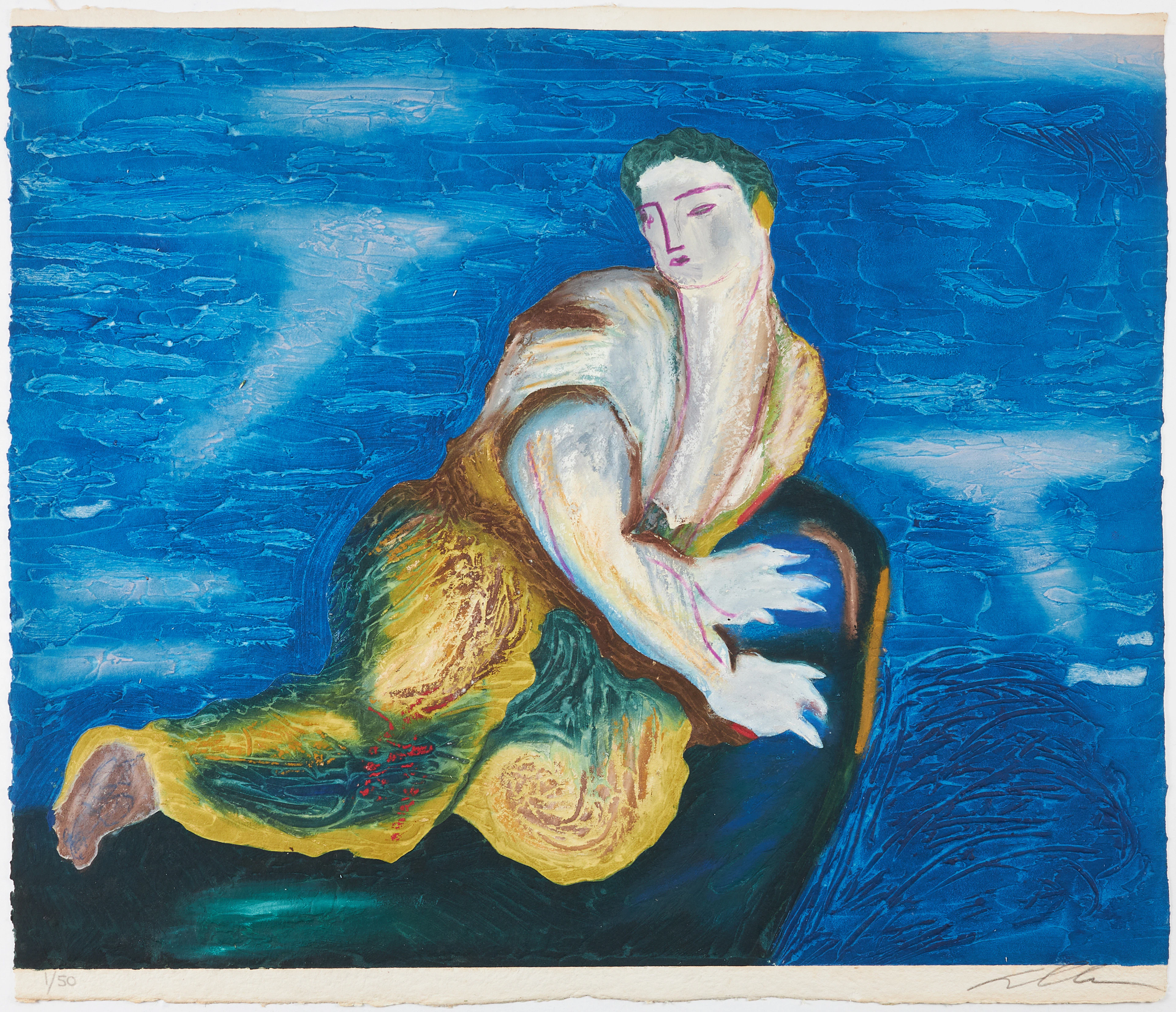 SANDRO CHIA (FÖDD 1946). figurscen, carborundumetsning, signerad och