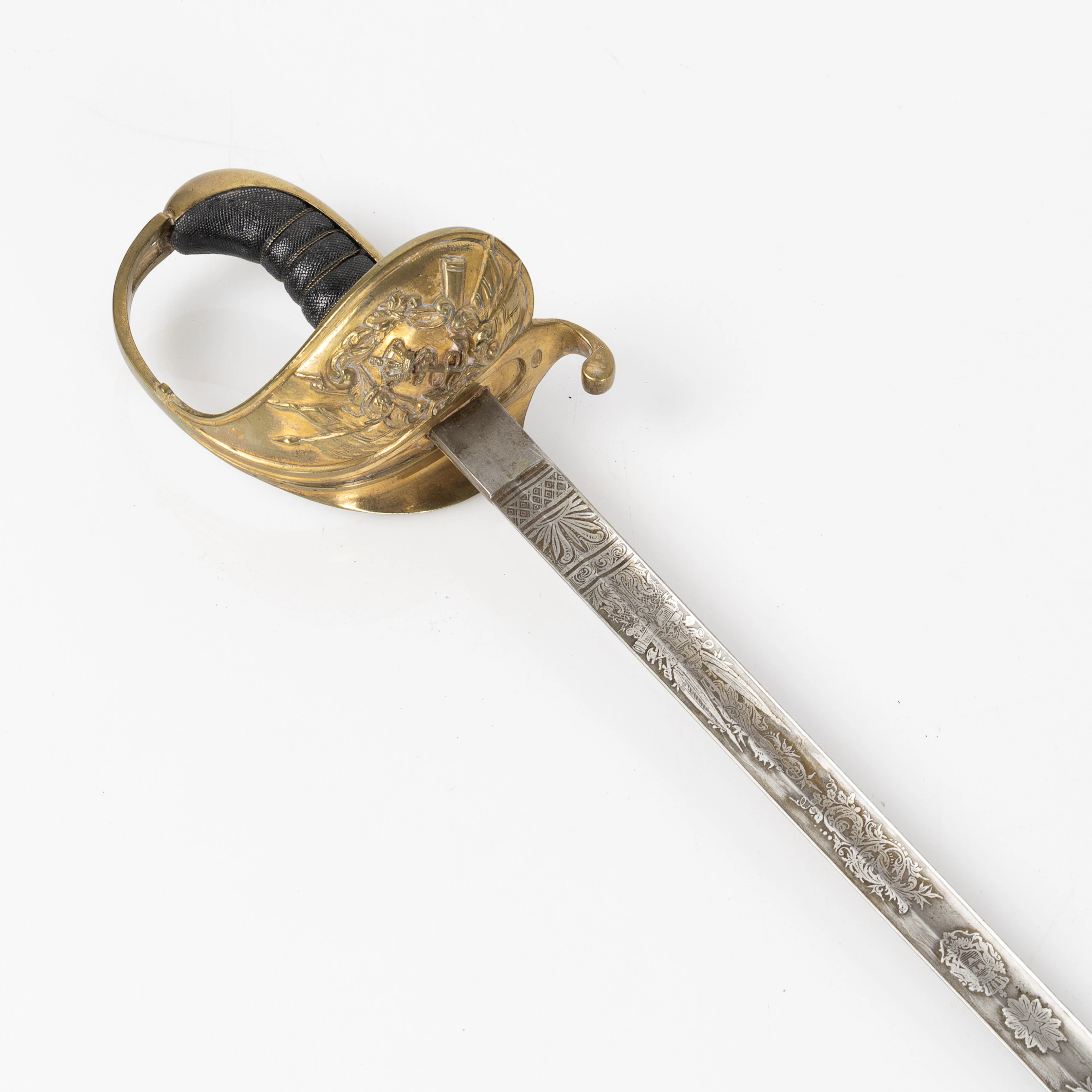 SABEL, m/1878, för flottan/underofficer, balja av läder, Sverige.