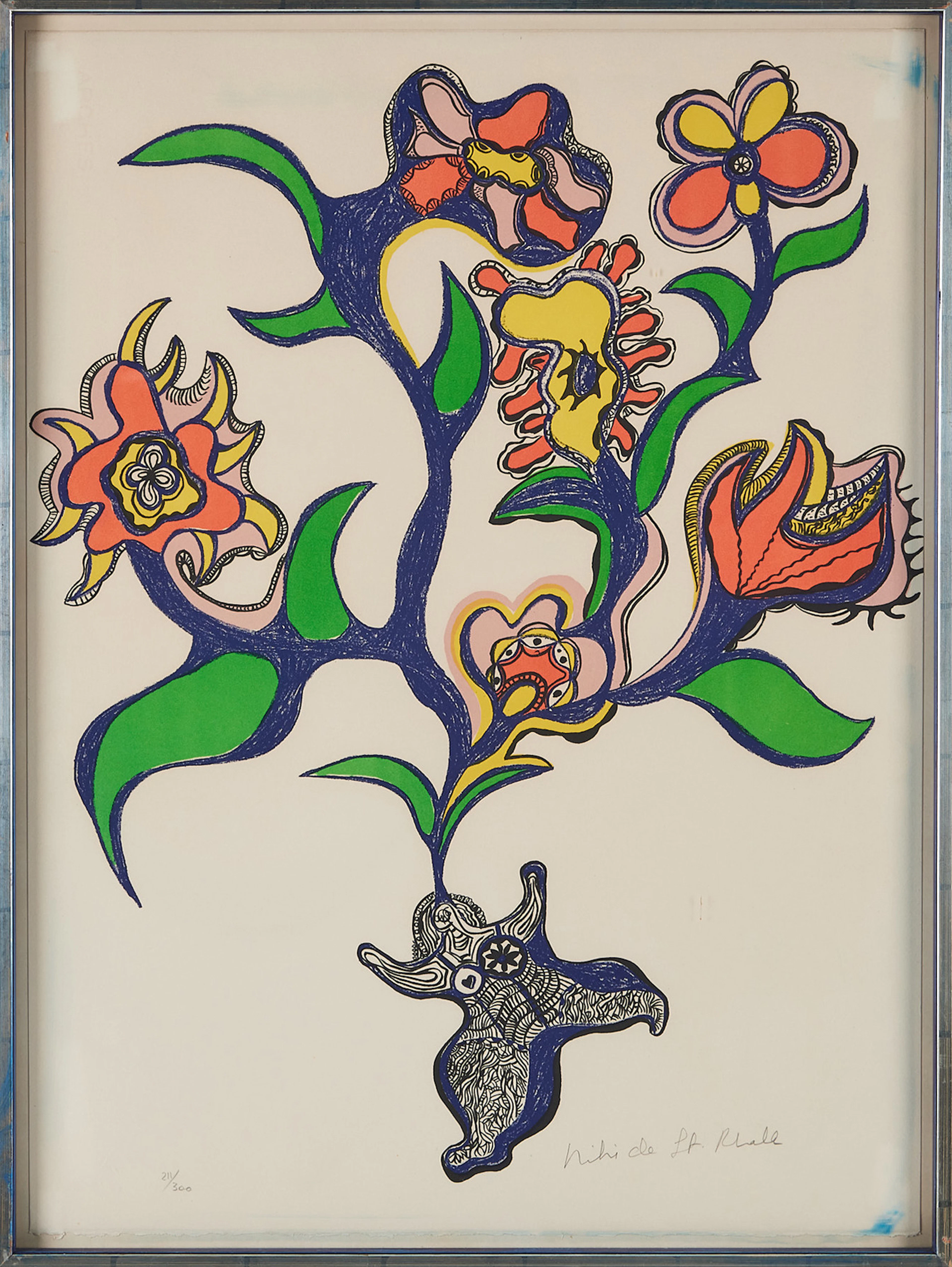 IKI DE SAINT PHALLE (FRANKRIKE, 1930-2002). "Nana aux fleurs", serigrafi.