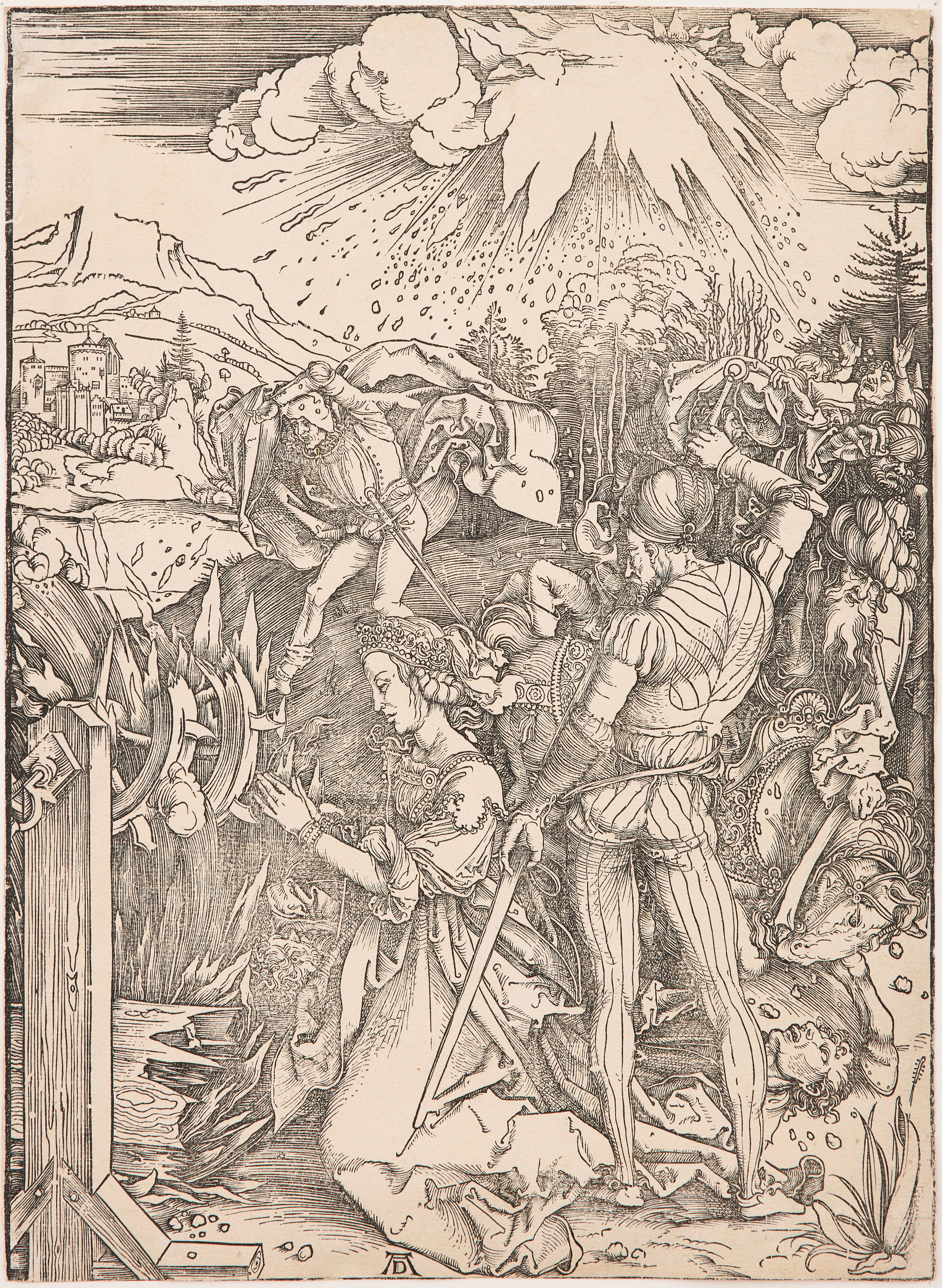 ALBRECHT DÜRER (GERMANY 1471-1528). "The Martyrdom of St. Catherine".