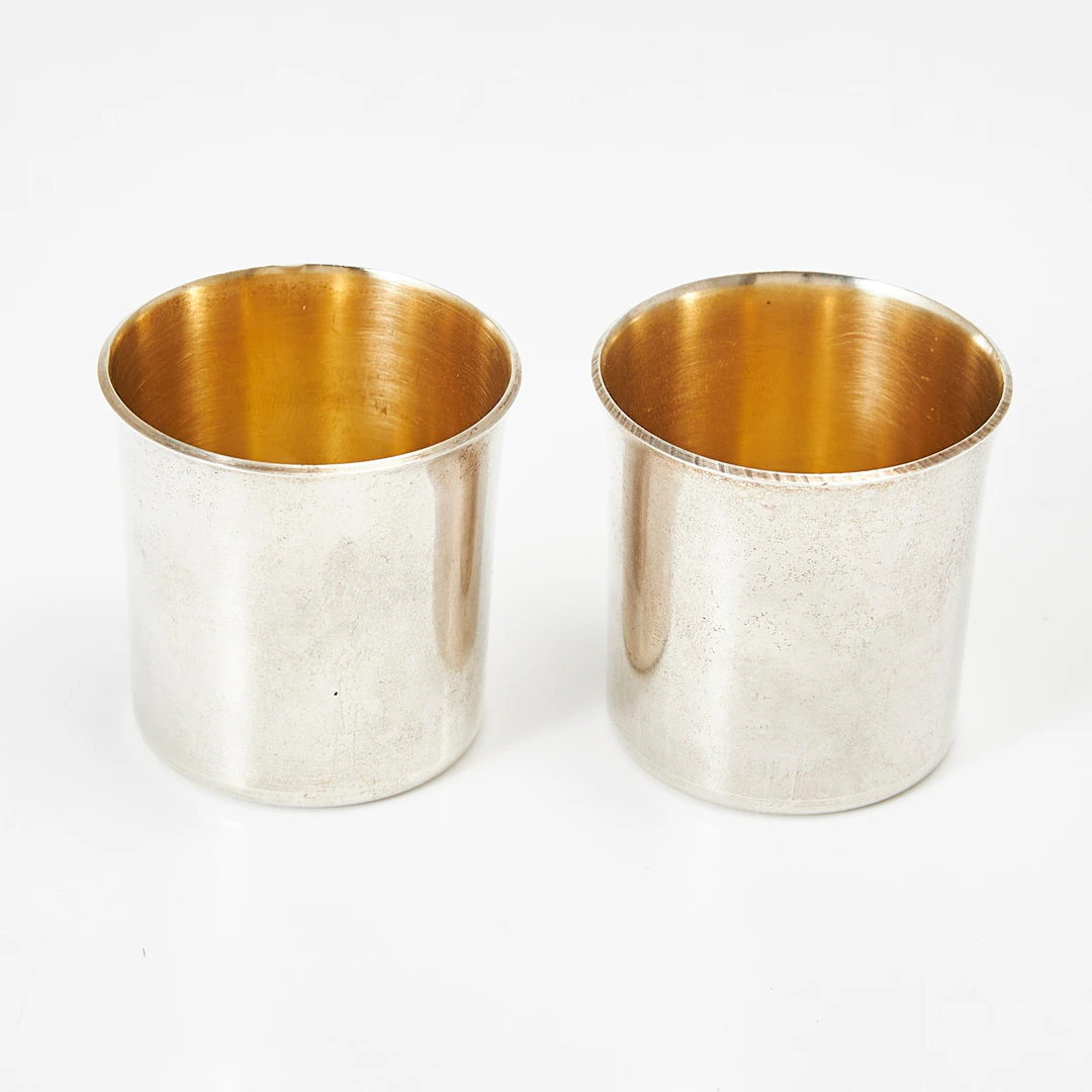 SUPKOPPAR, 1 par, silver, invändigt förgyllda.