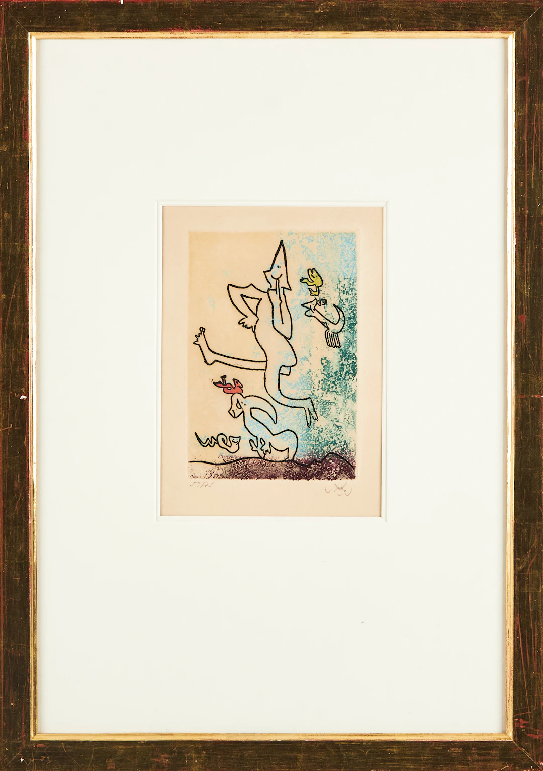 ROBERTO MATTA. "Personnages joyeux", färgetsning.