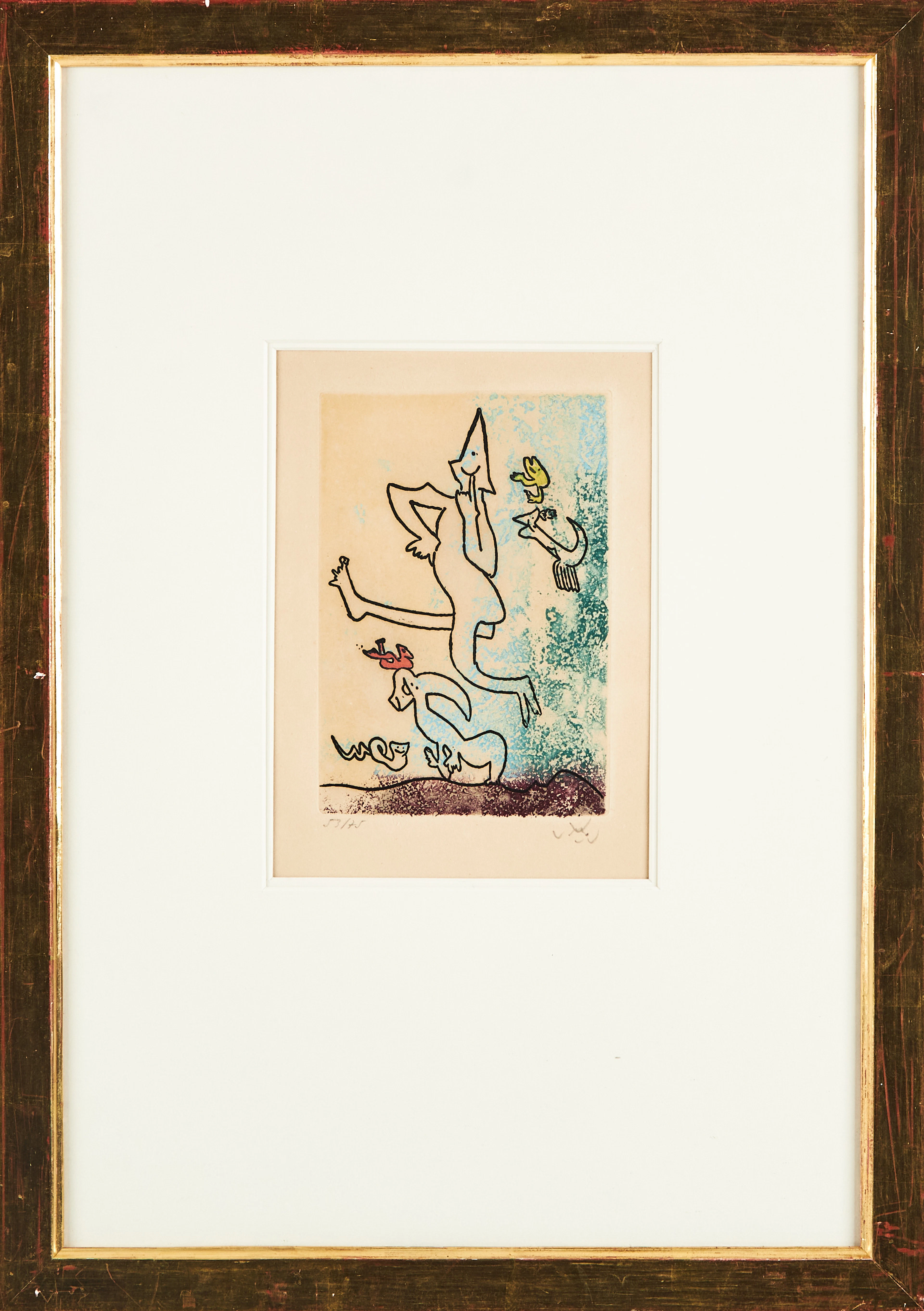 ROBERTO MATTA. "Personnages joyeux", färgetsning.
