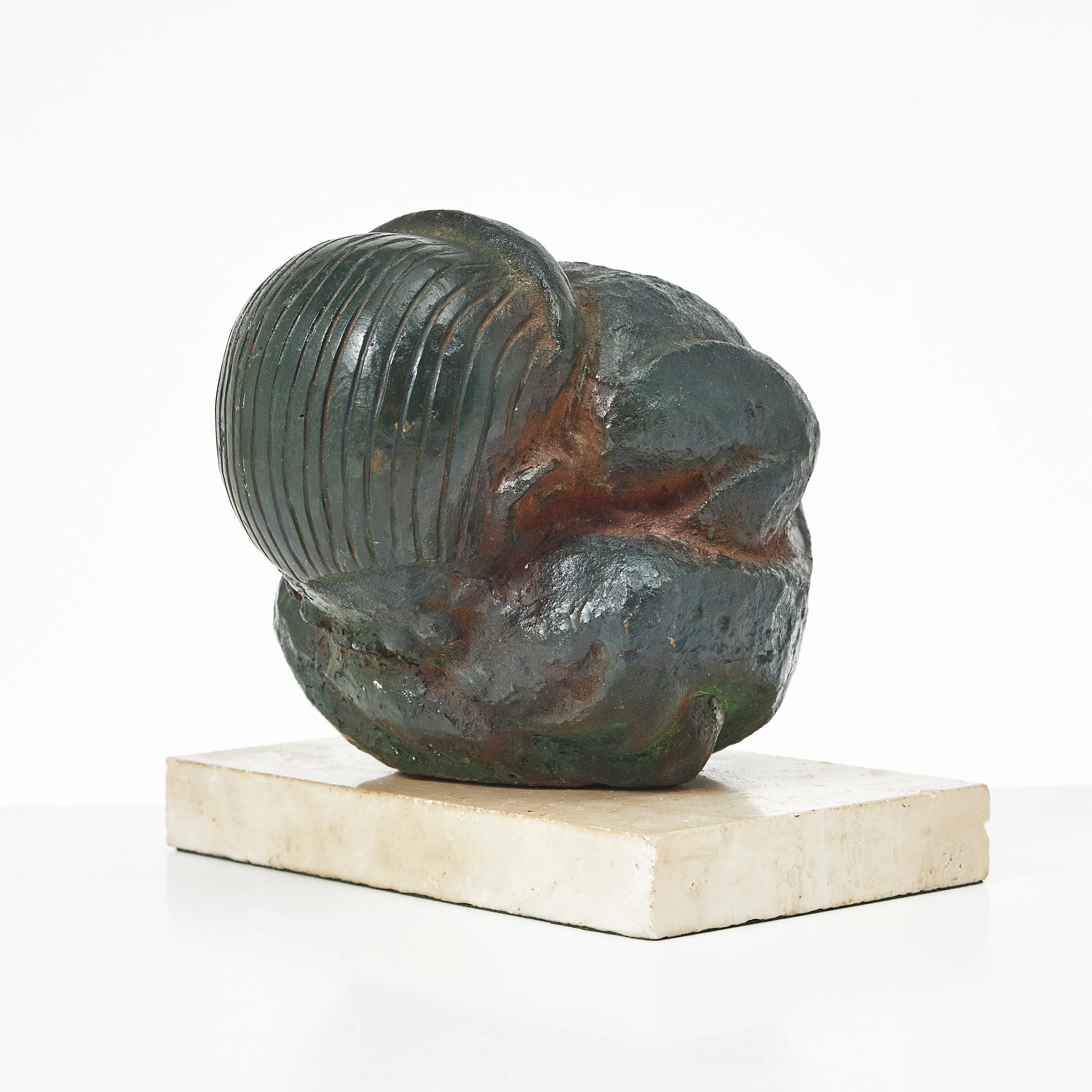 TOMAS ALMBERG (FÖDD 1936). "Tänkaren", skulptur, patinerad brons, signerad HC.