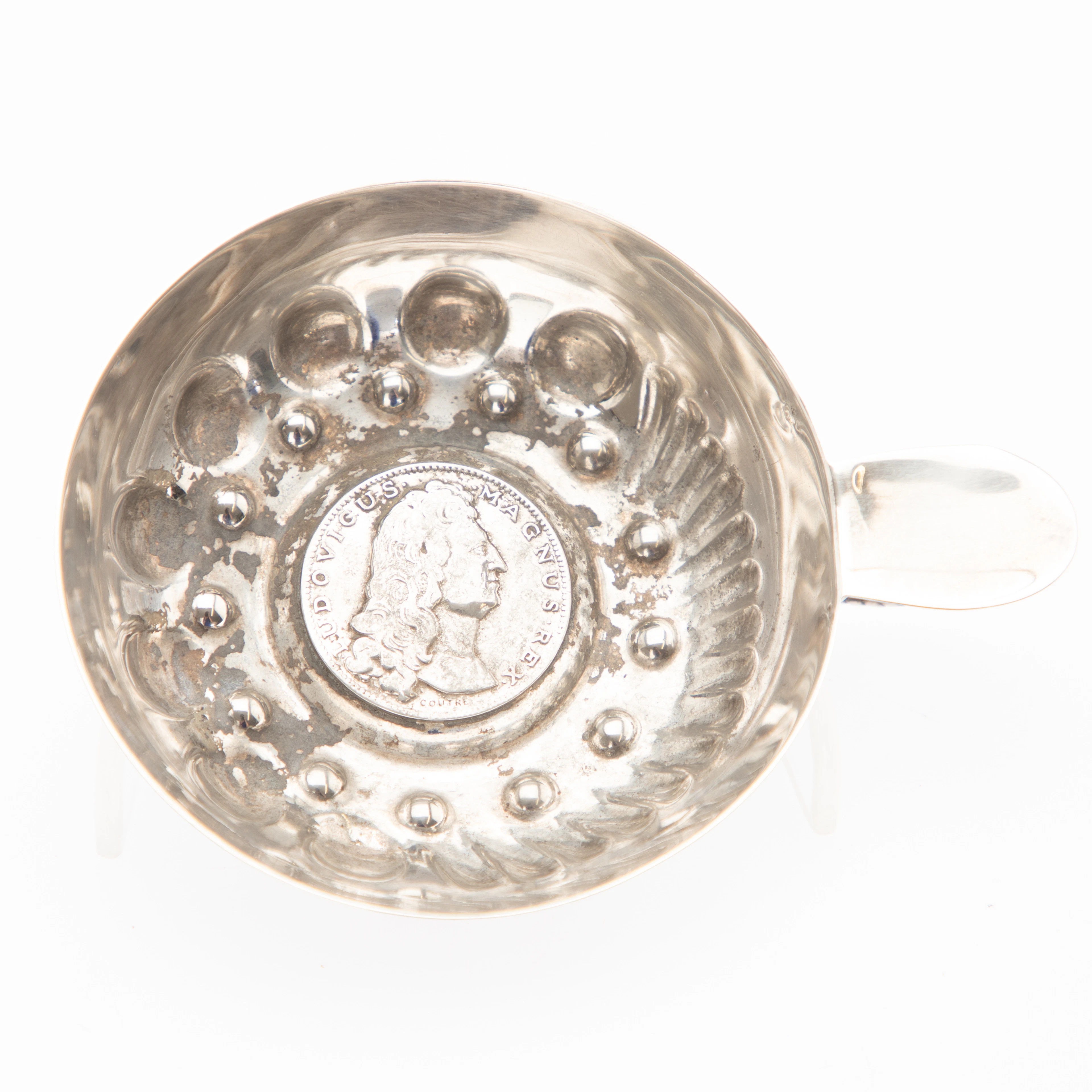Probierschale mit Gedenkmedaille, Silber, Frankreich, 20. Jh.