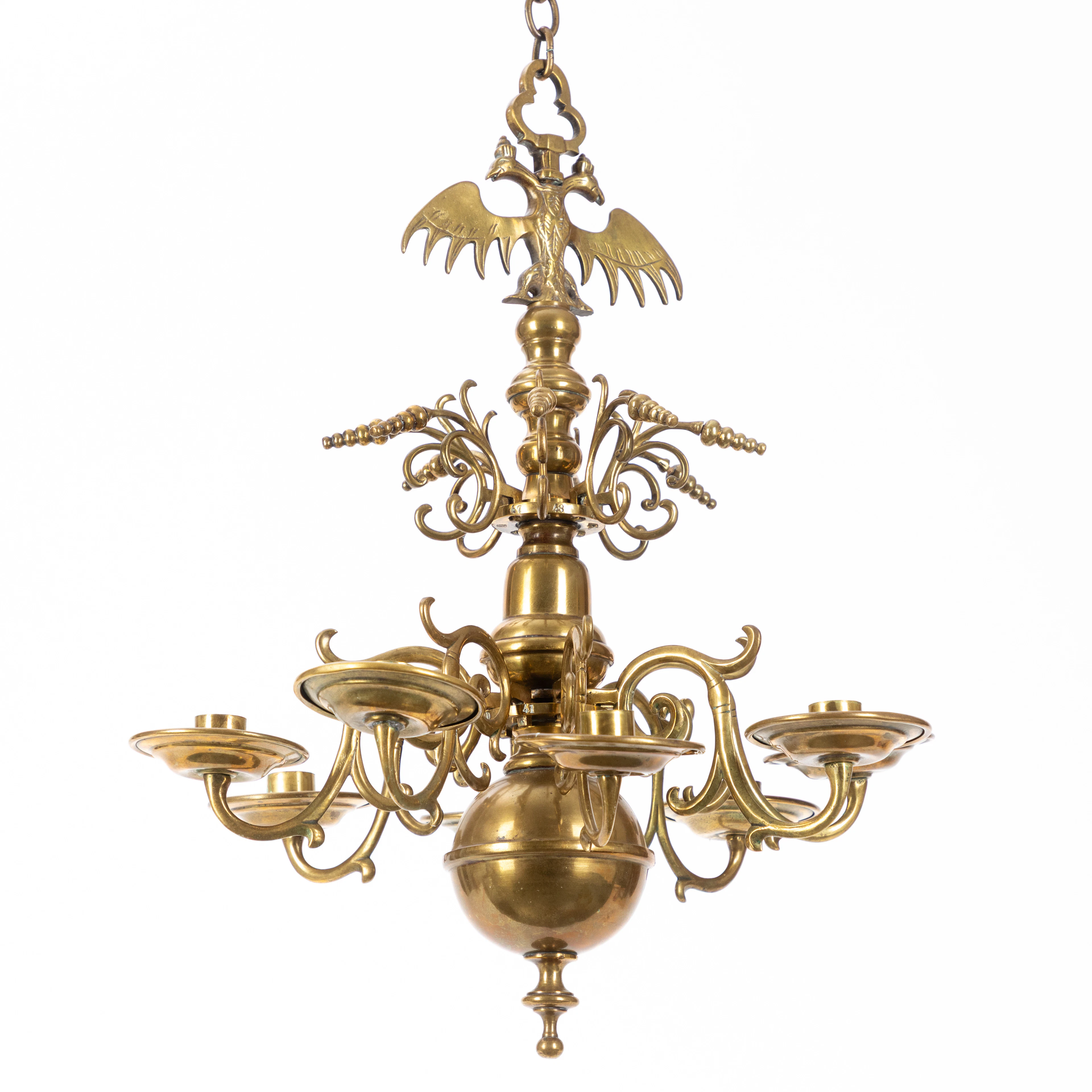 Barock-Leuchter, Messing, 18. Jh.