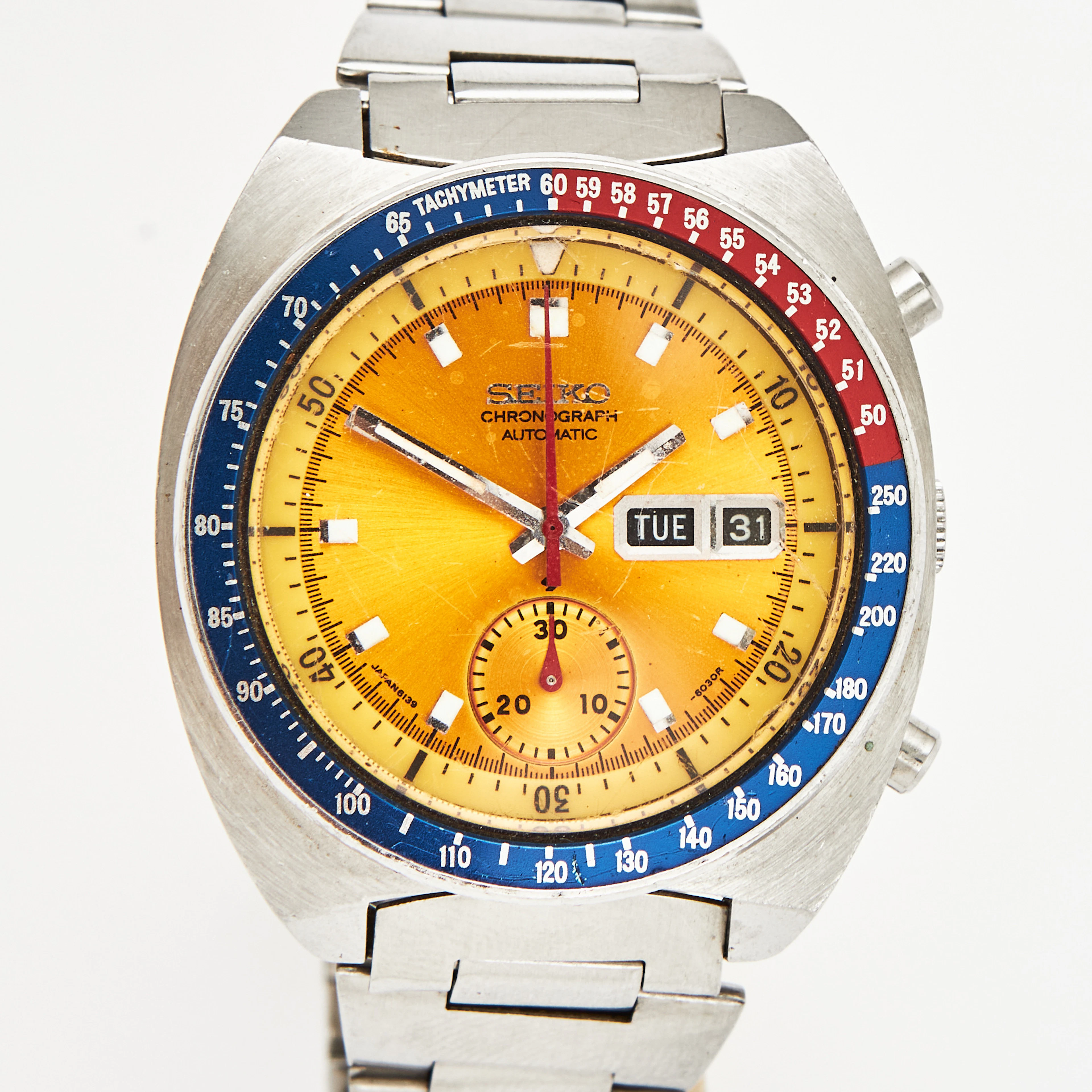 SEIKO, "Pogue", "Tachymeter", kronograf, armbandsur, 41 mm, stål, ca 1977.