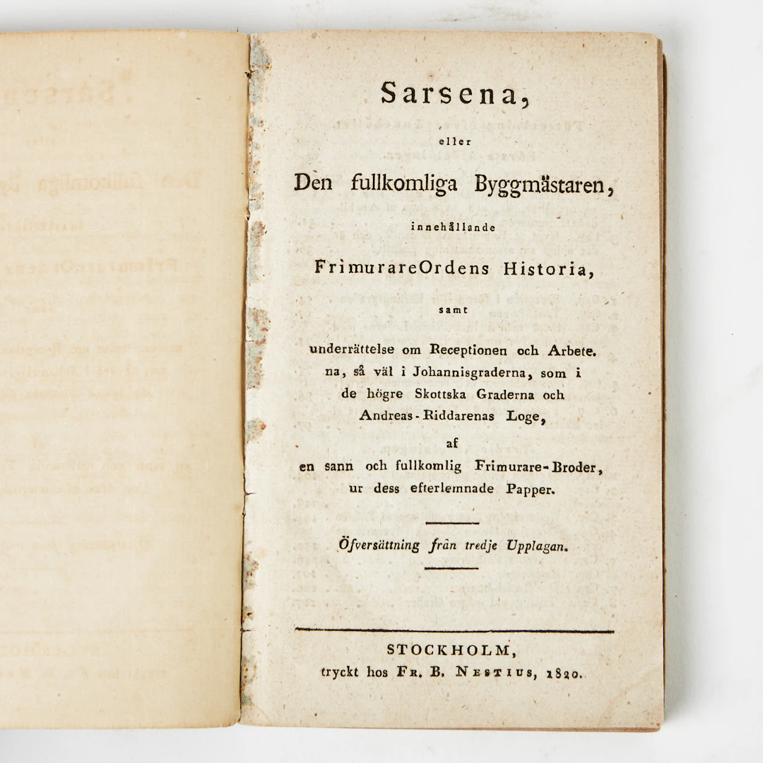 EBERS "SARSENA" 1820 RÖRANDE FRIMURERI.
