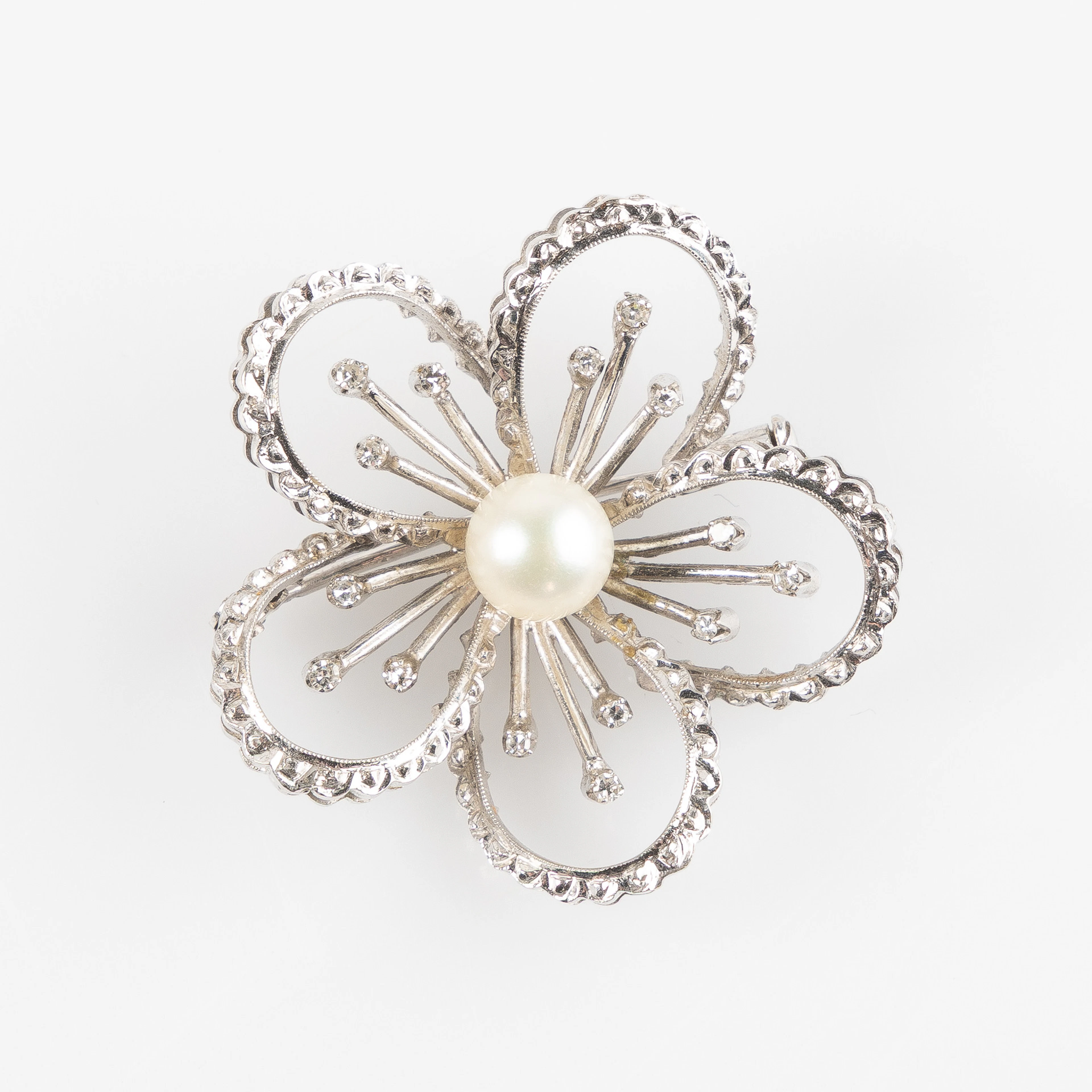 BROSCH, 18K vitguld.