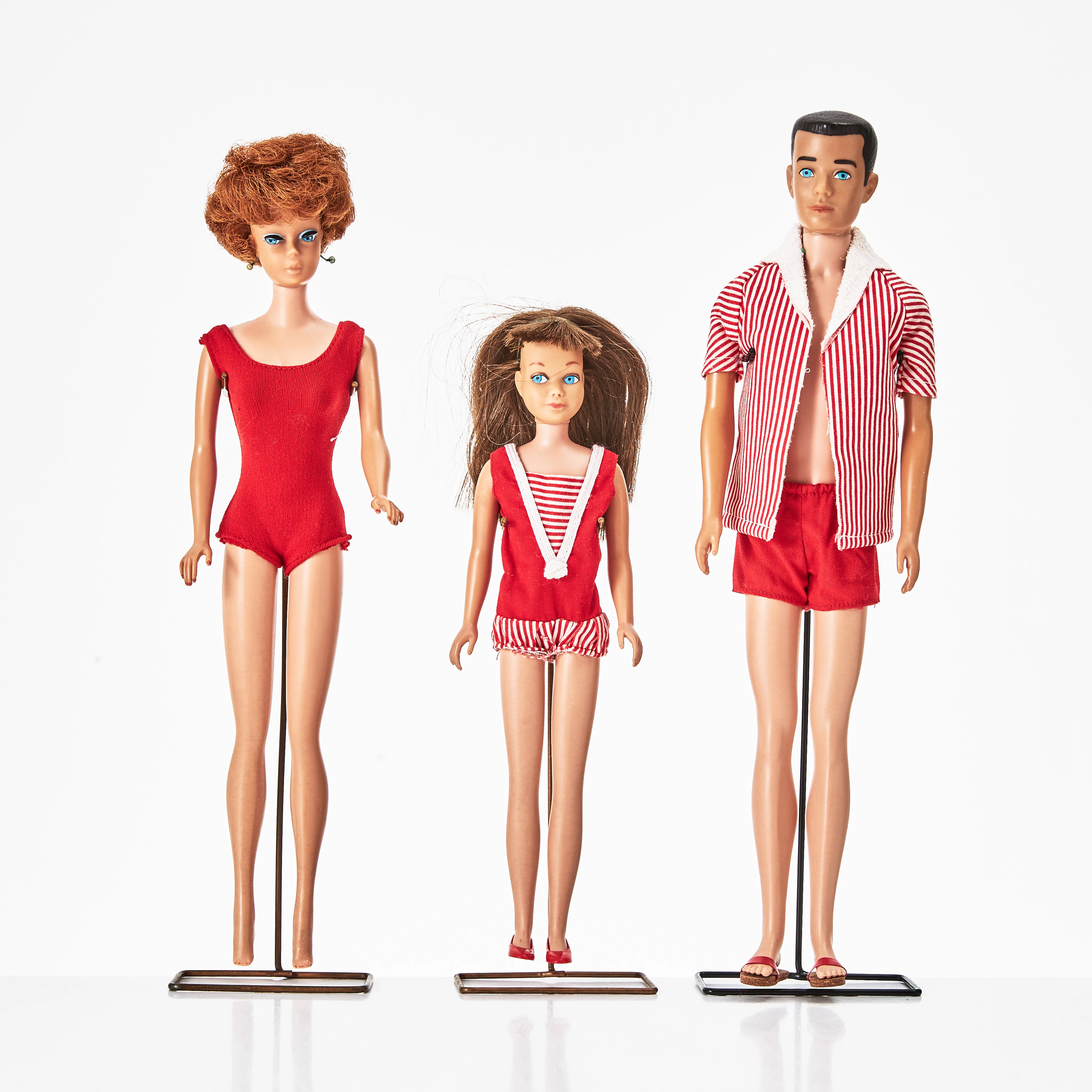 BARBIE, #850 SL Redhead Bubble Cut, KEN, #750 SL Brown Molded Hair