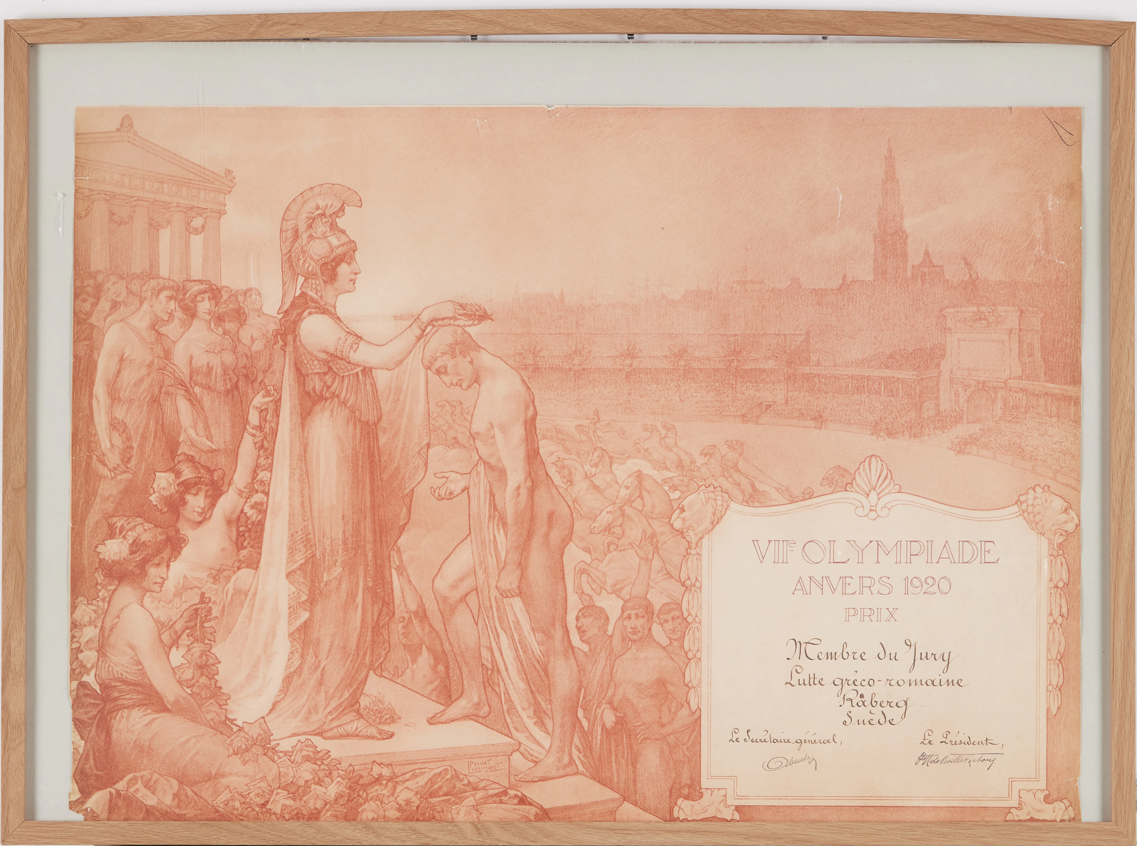 DIPLOMA OLYMPIC GAMES 1920 ANTWERP, Belgium, 7th Olympiad.