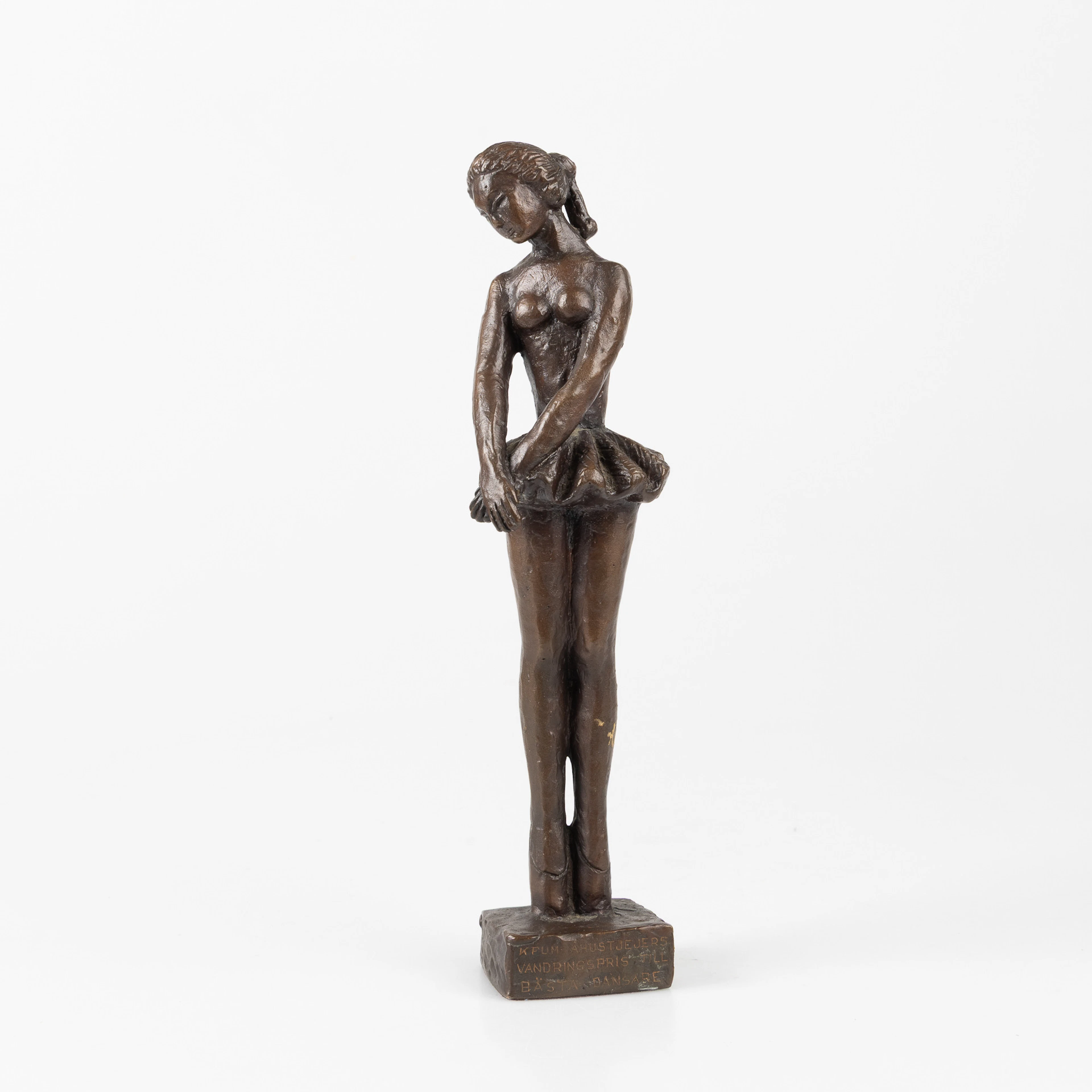 CARL-EINAR BORGSTRÖM. Skulptur, brons, "Balettflickan", Galleri Scandia