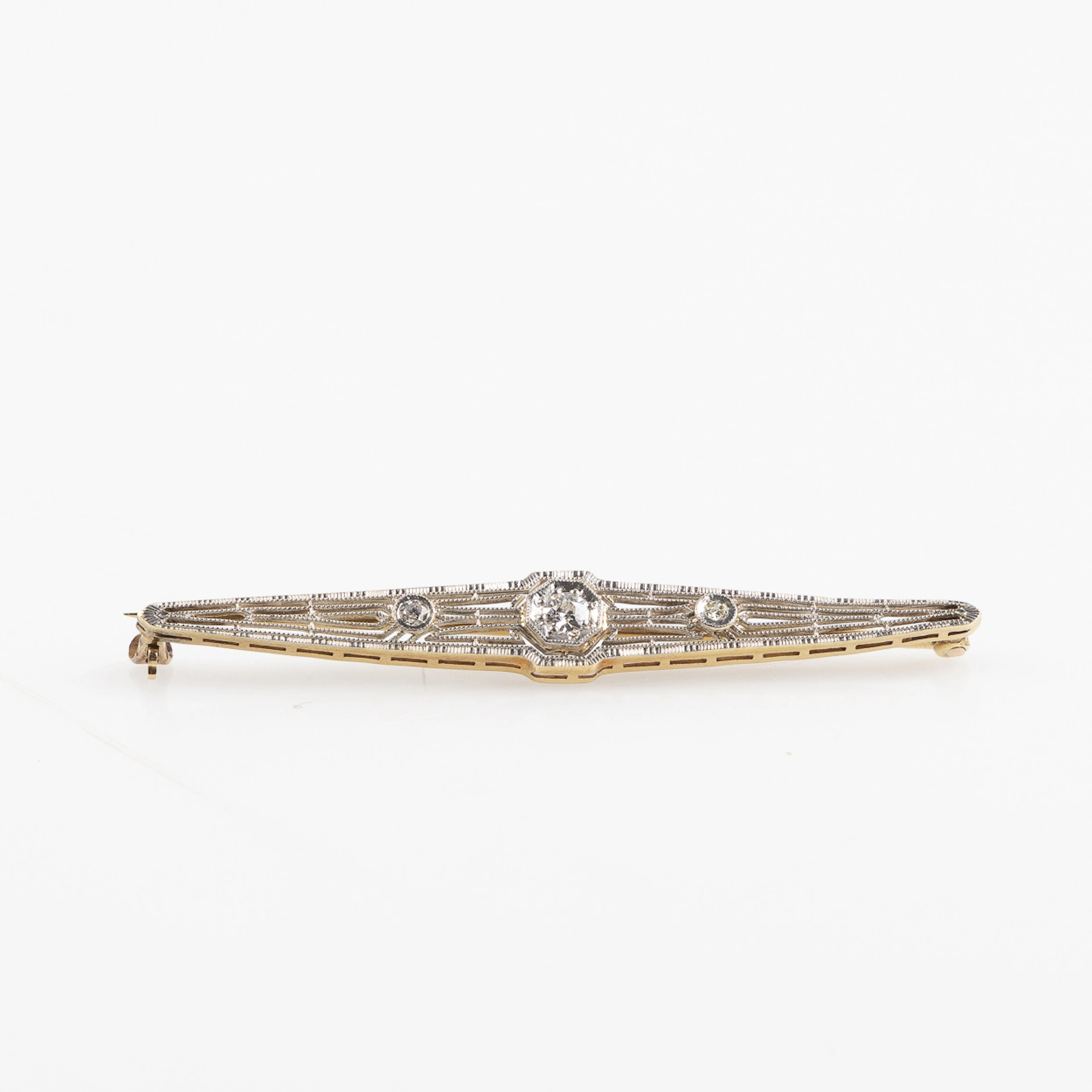 BROSCH, Art Deco, 1920/30-tal, 14K guld.