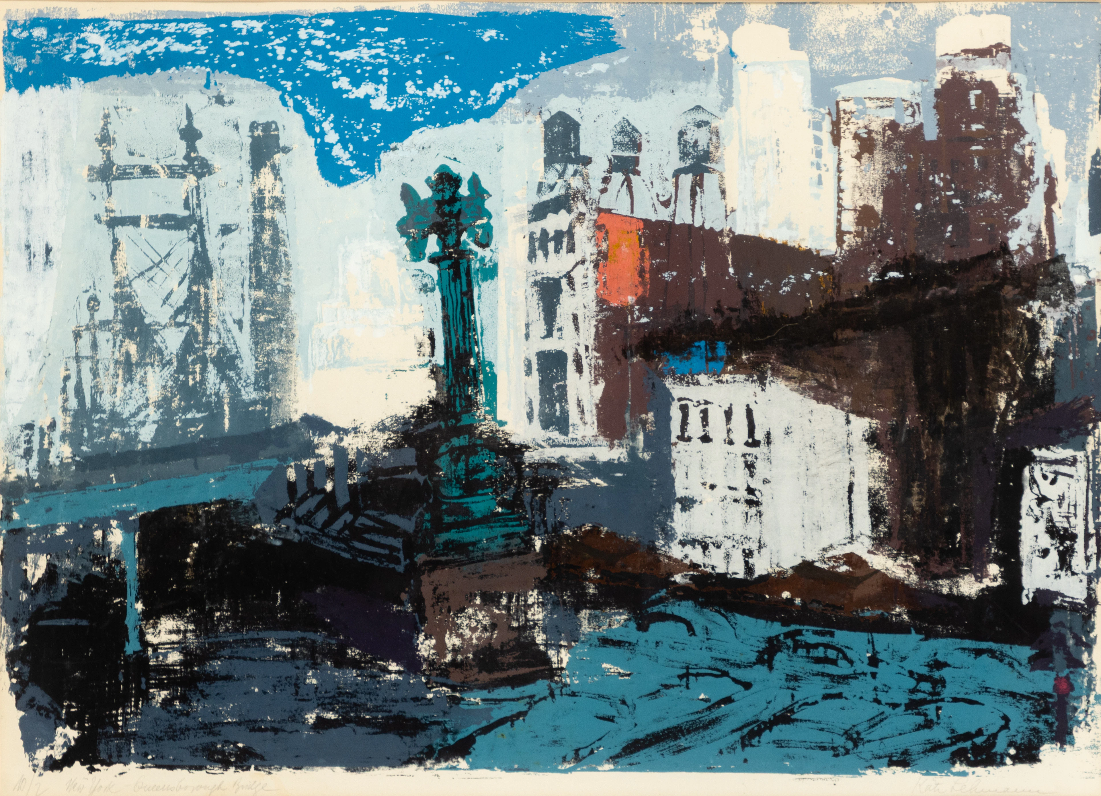 KÄTE LEHMANN (1904-?). New York, Queensborough Bridge.