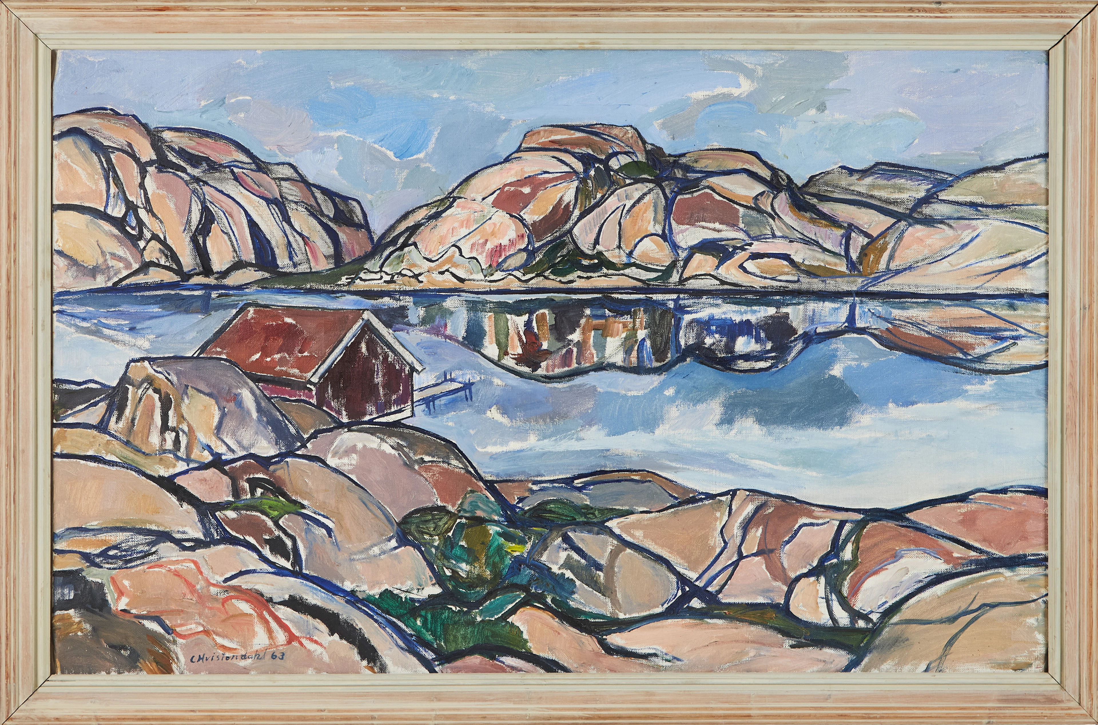 CARSTEN HVISTENDAHL (1901-1972). Skärgård, Göteborg, olja på duk
