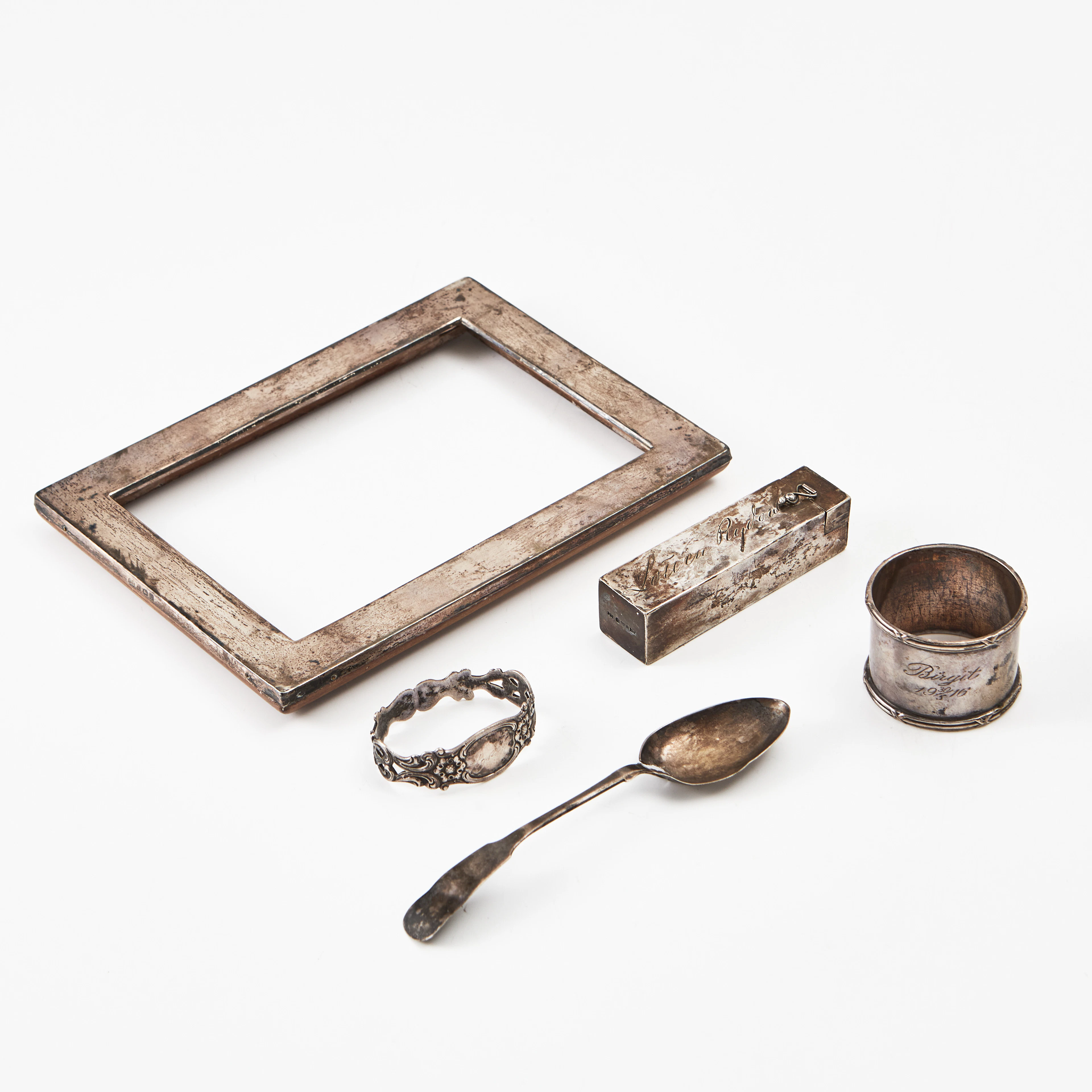 SAMLING FÖREMÅL, silver och sterlingsilver.