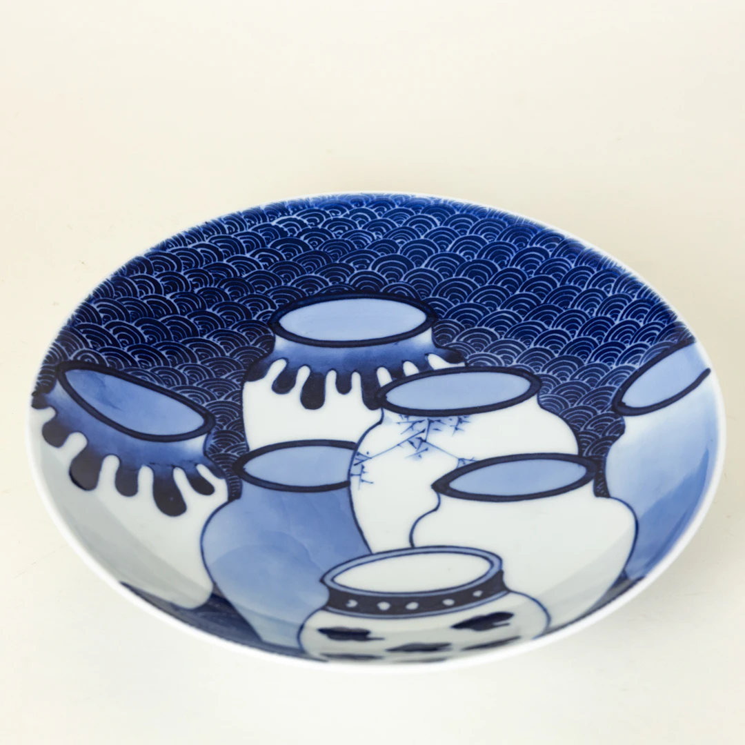 Blau-weißer Teller, Nabeshima-Ware, frühes 20. Jh.