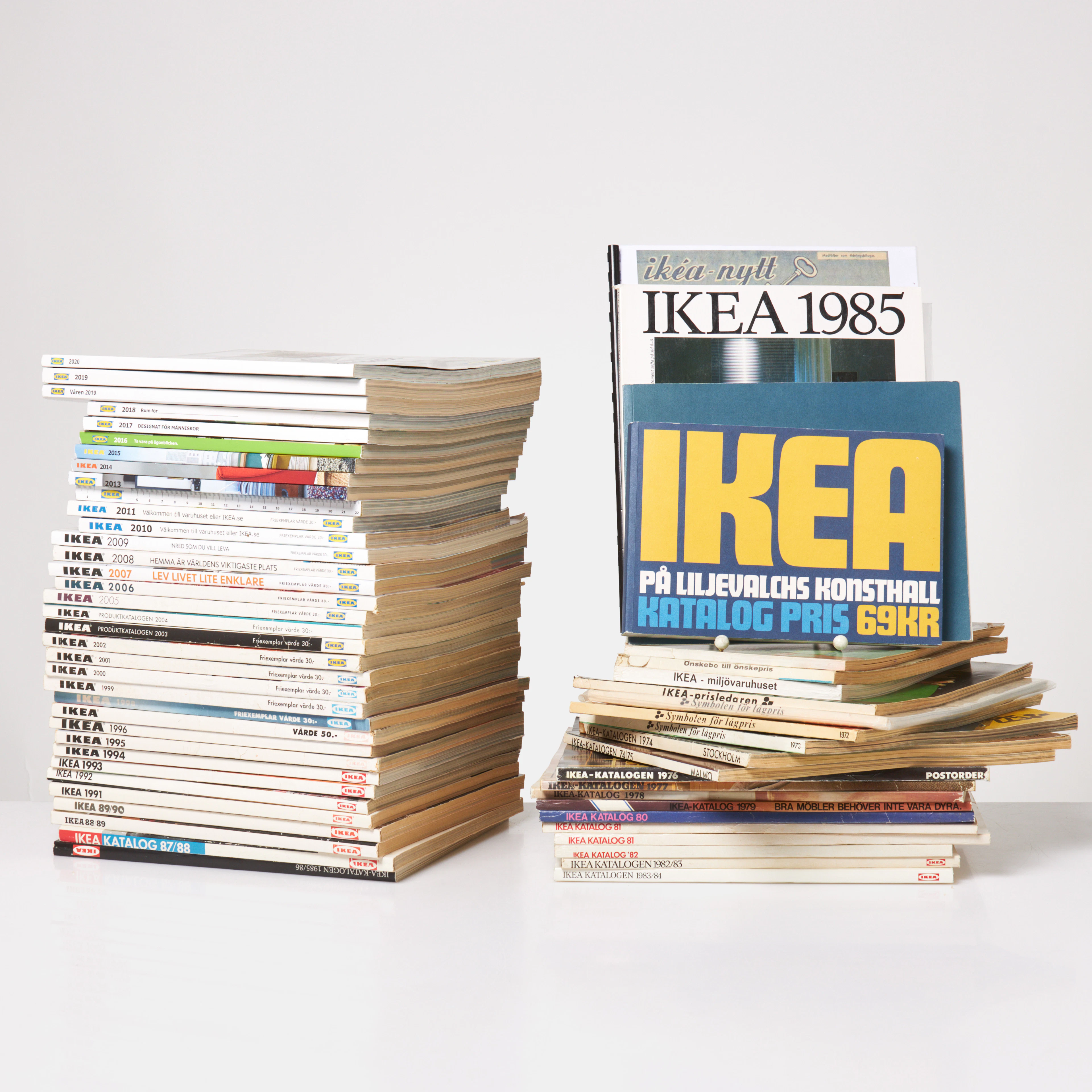IKEAKATALOGER, 1969-2020, samt 1950, 1961, 1962, reklamblad om IKEA
