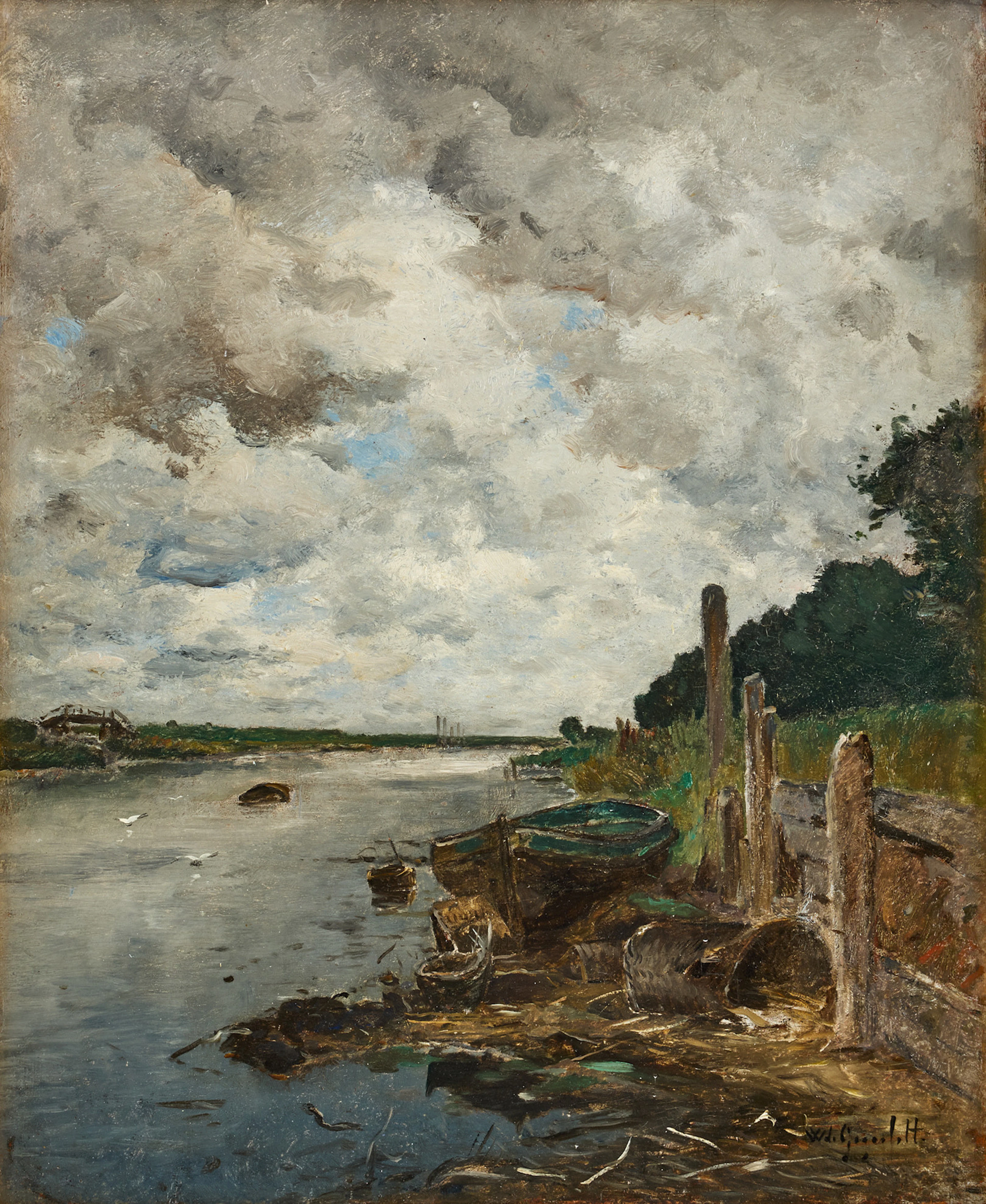 WILHELM VON GEGERFELT. Franskt flodlandskap.